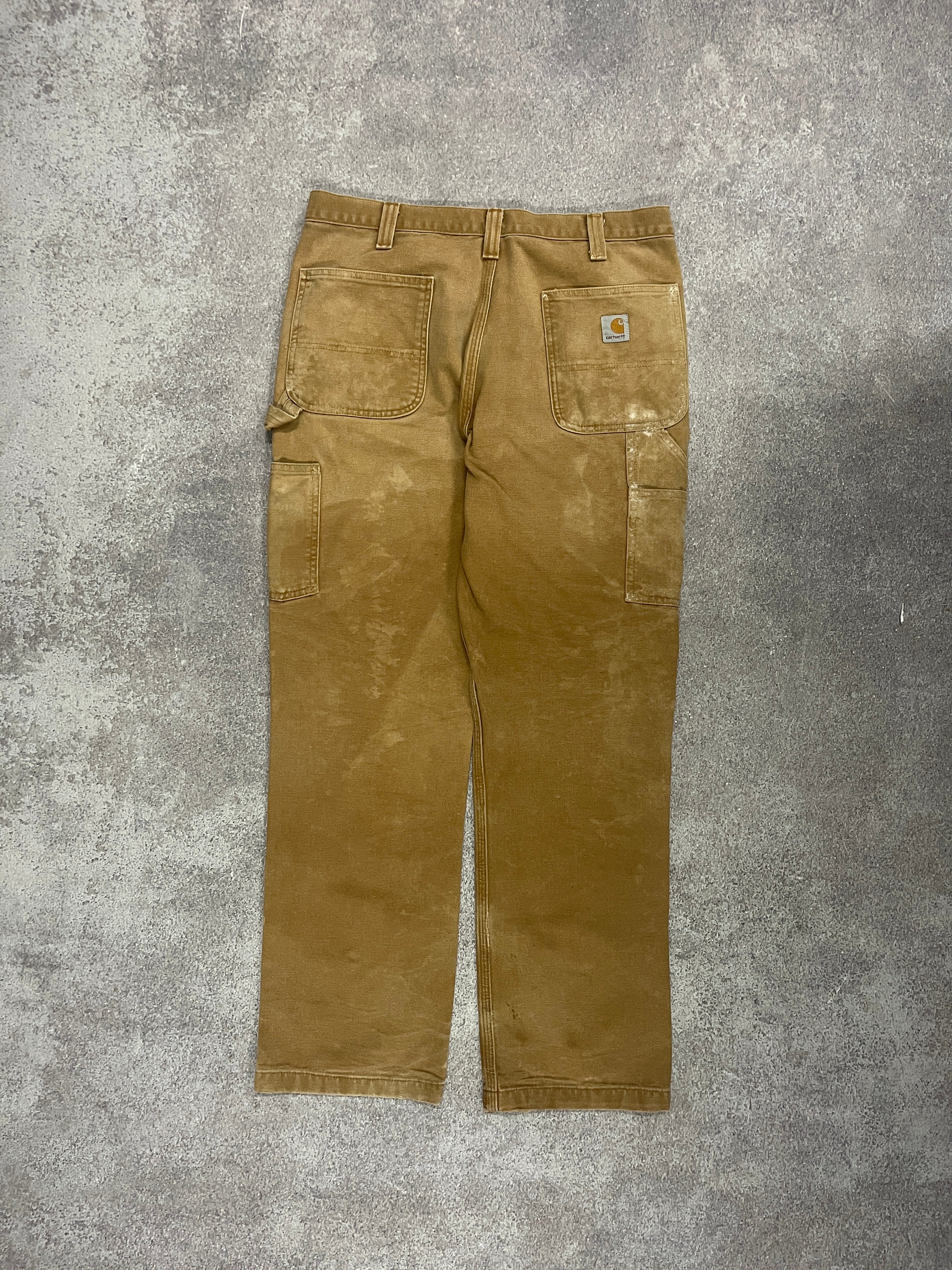 Vintage Carhartt Doubleknee Pants Beige/Brown // W35 L32 - RHAGHOUSE VINTAGE