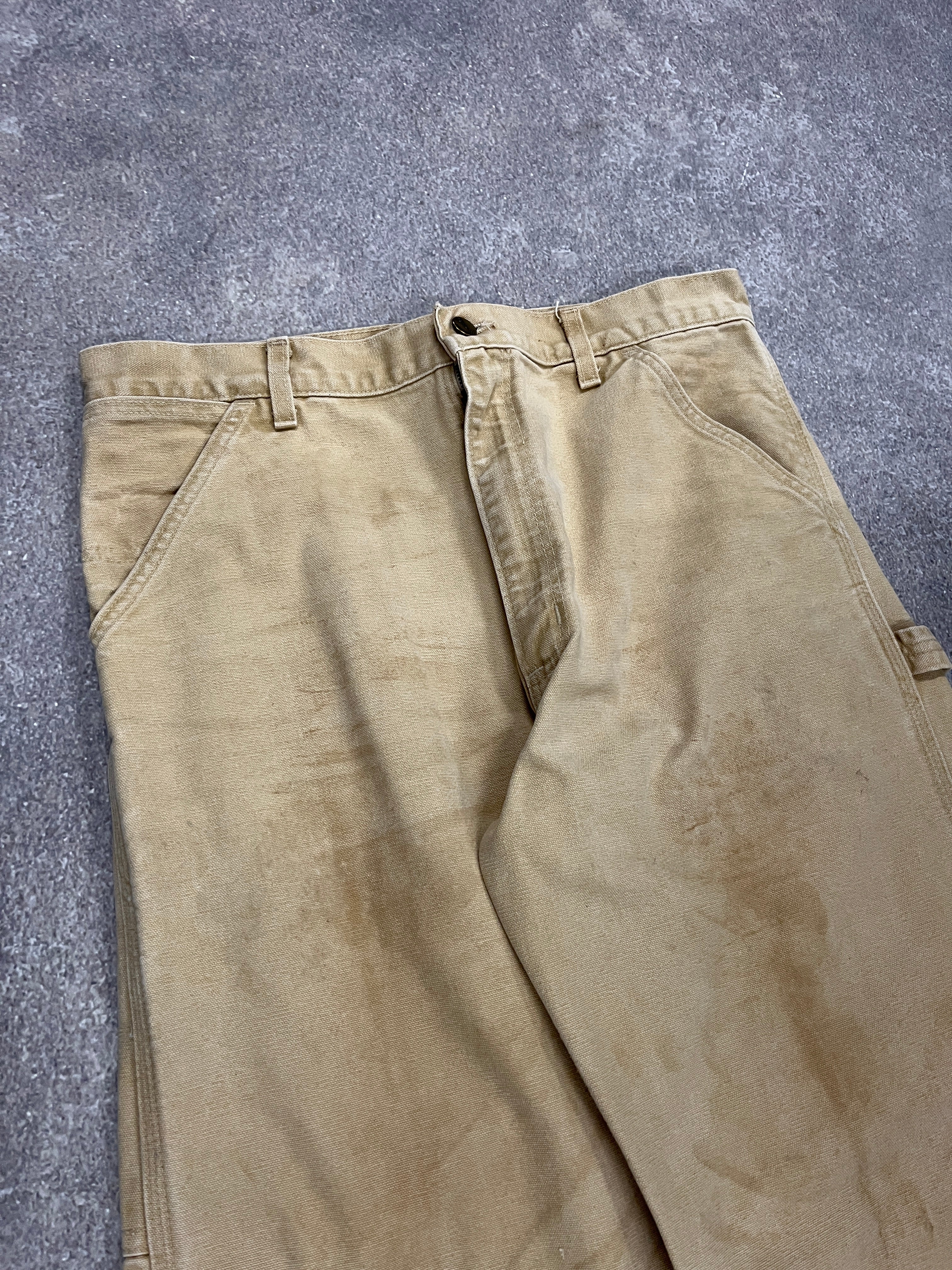 Vintage Carhartt Carpenter Pants Beige // W34 L30 - RHAGHOUSE VINTAGE