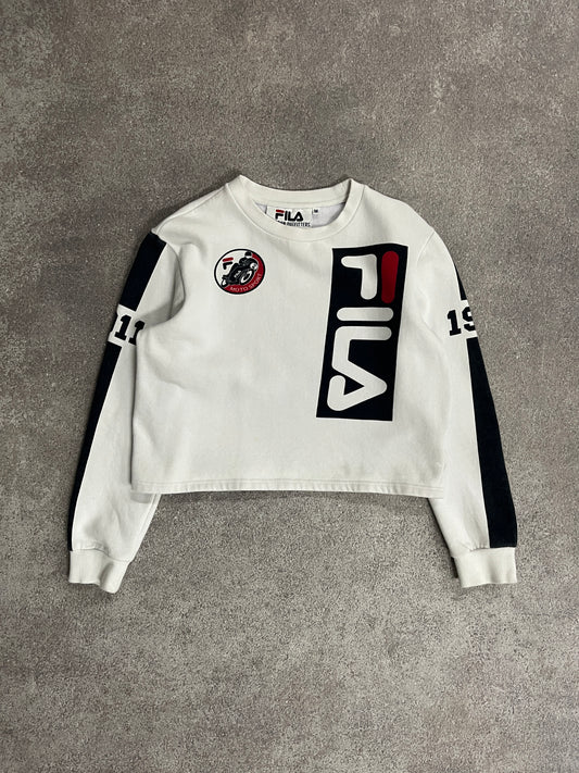 Vintage Fila Sweater Cropped White // Medium - RHAGHOUSE VINTAGE