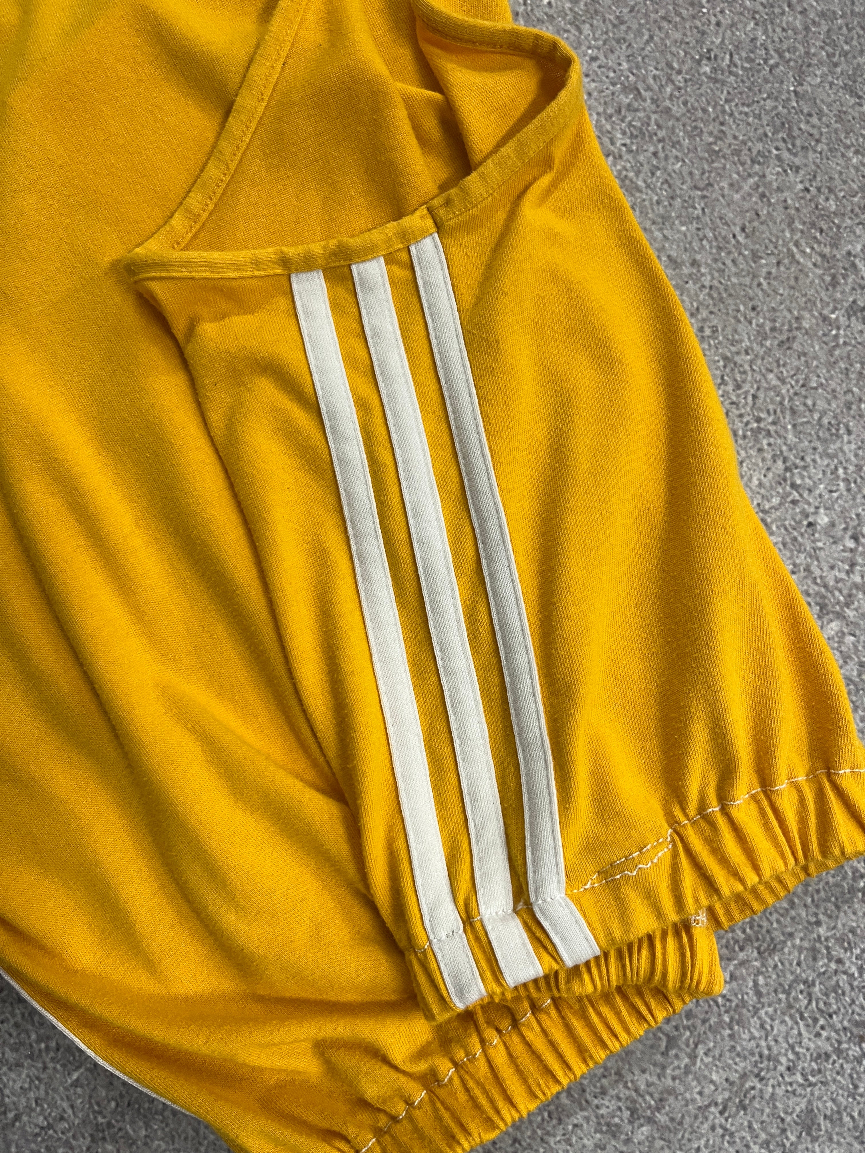 Vintage Adidas Cropped Top Yellow // Medium - RHAGHOUSE VINTAGE