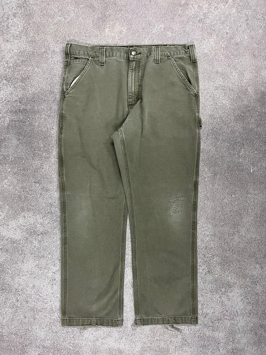 Vintage Carhartt Carpenter Pants Green // W36 L28 - RHAGHOUSE VINTAGE