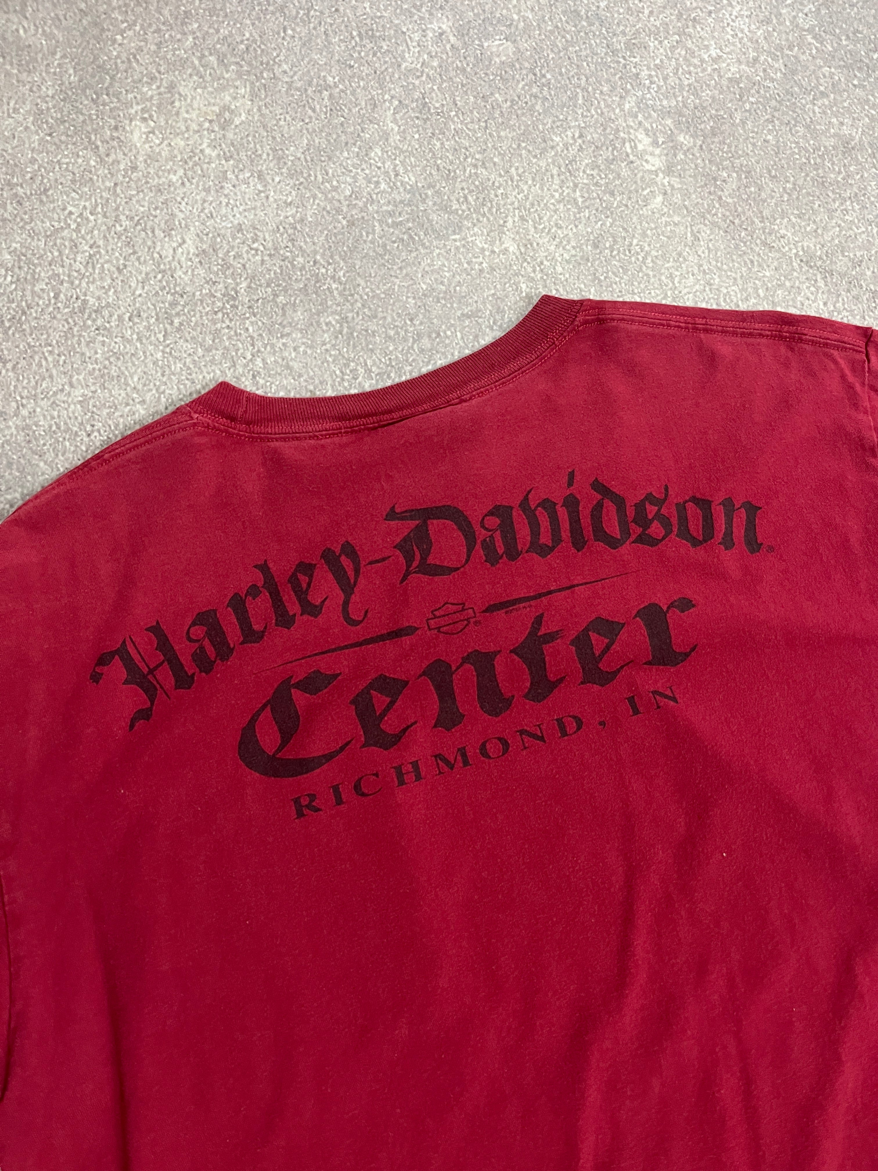 Vintage Harley Davidson Center T Shirt Red // Medium - RHAGHOUSE VINTAGE