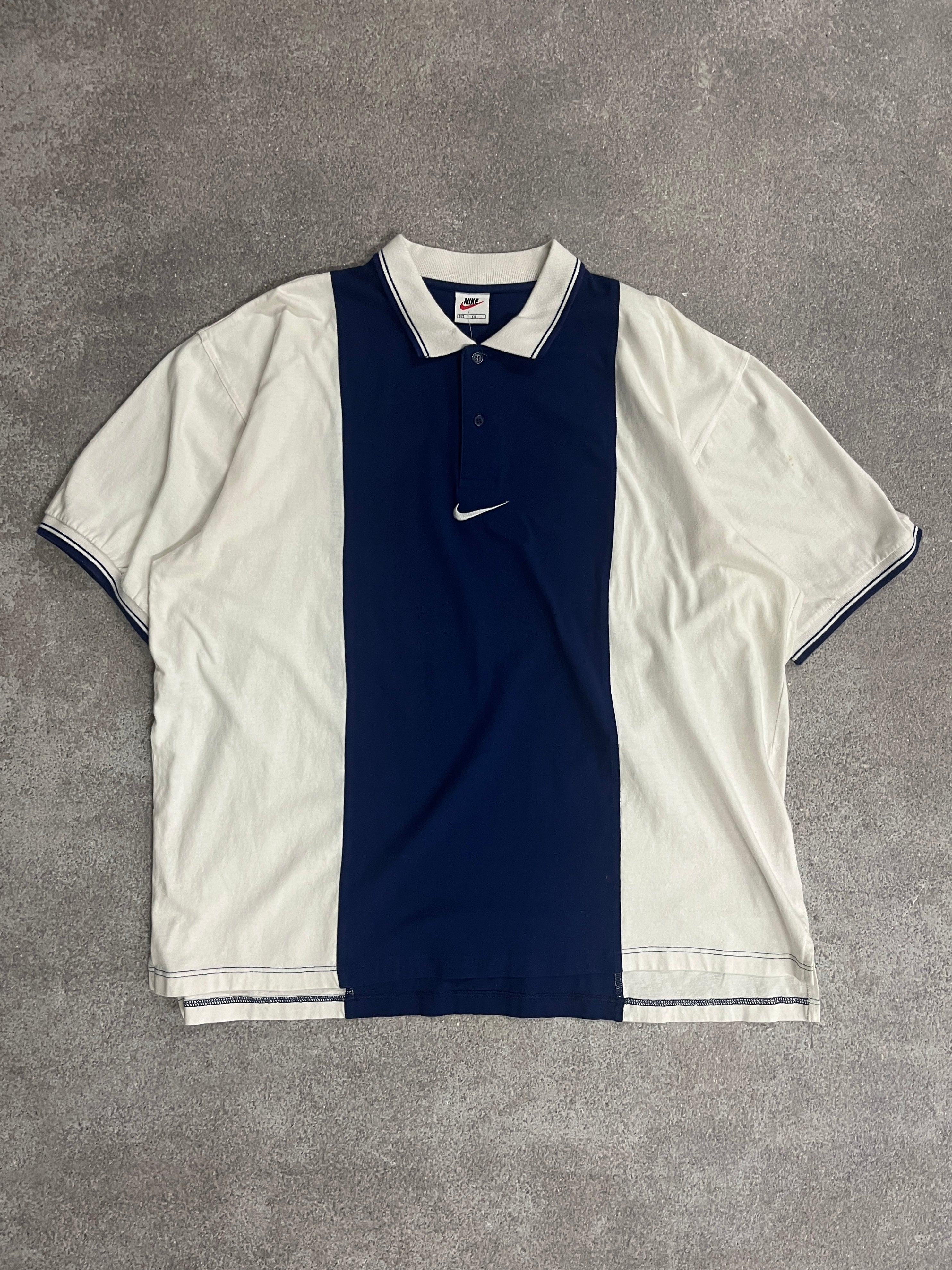 Vintage Nike Jersey TShirt White/Blue // Large - RHAGHOUSE VINTAGE