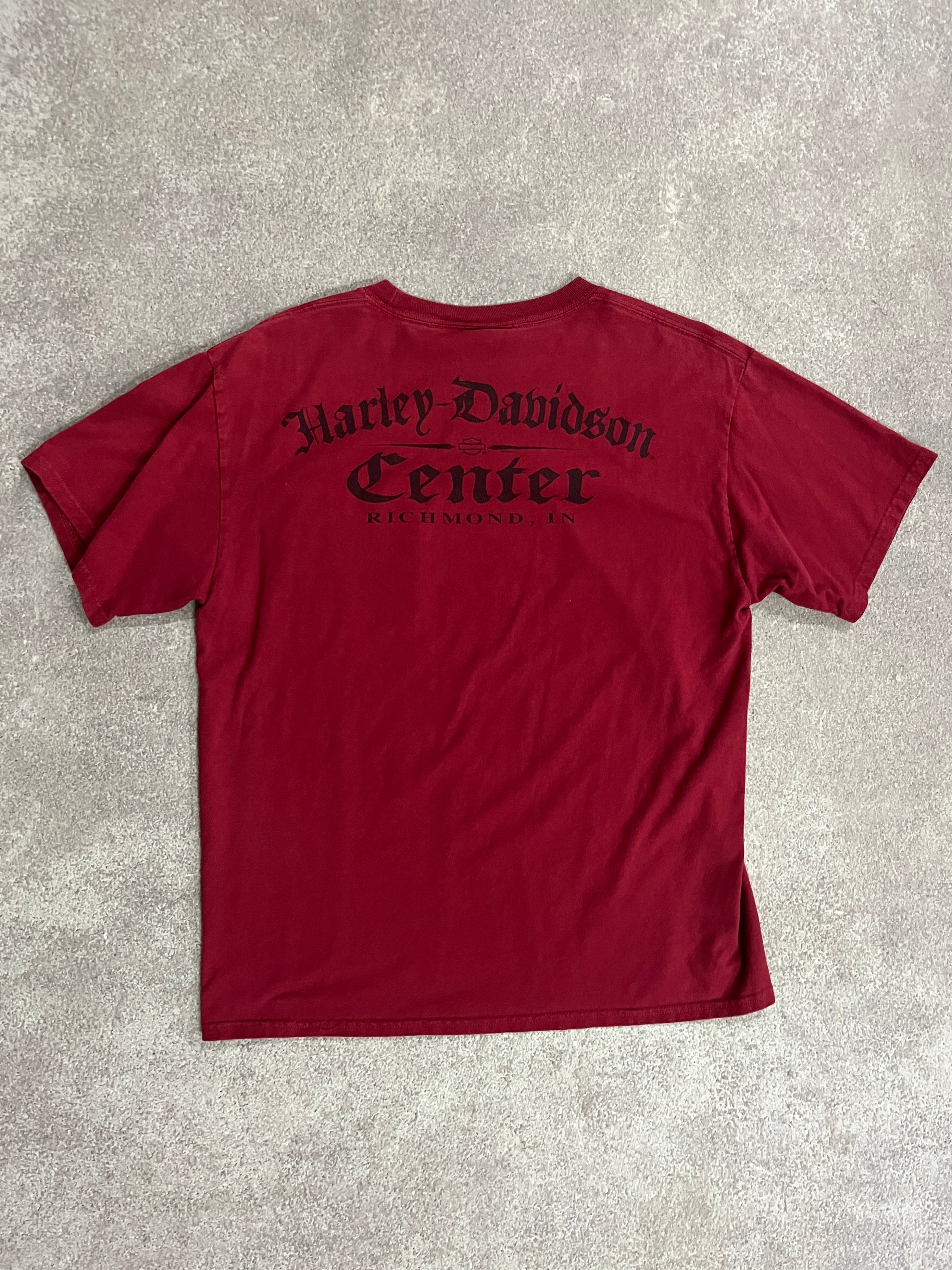 Vintage Harley Davidson Center T Shirt Red // Medium - RHAGHOUSE VINTAGE