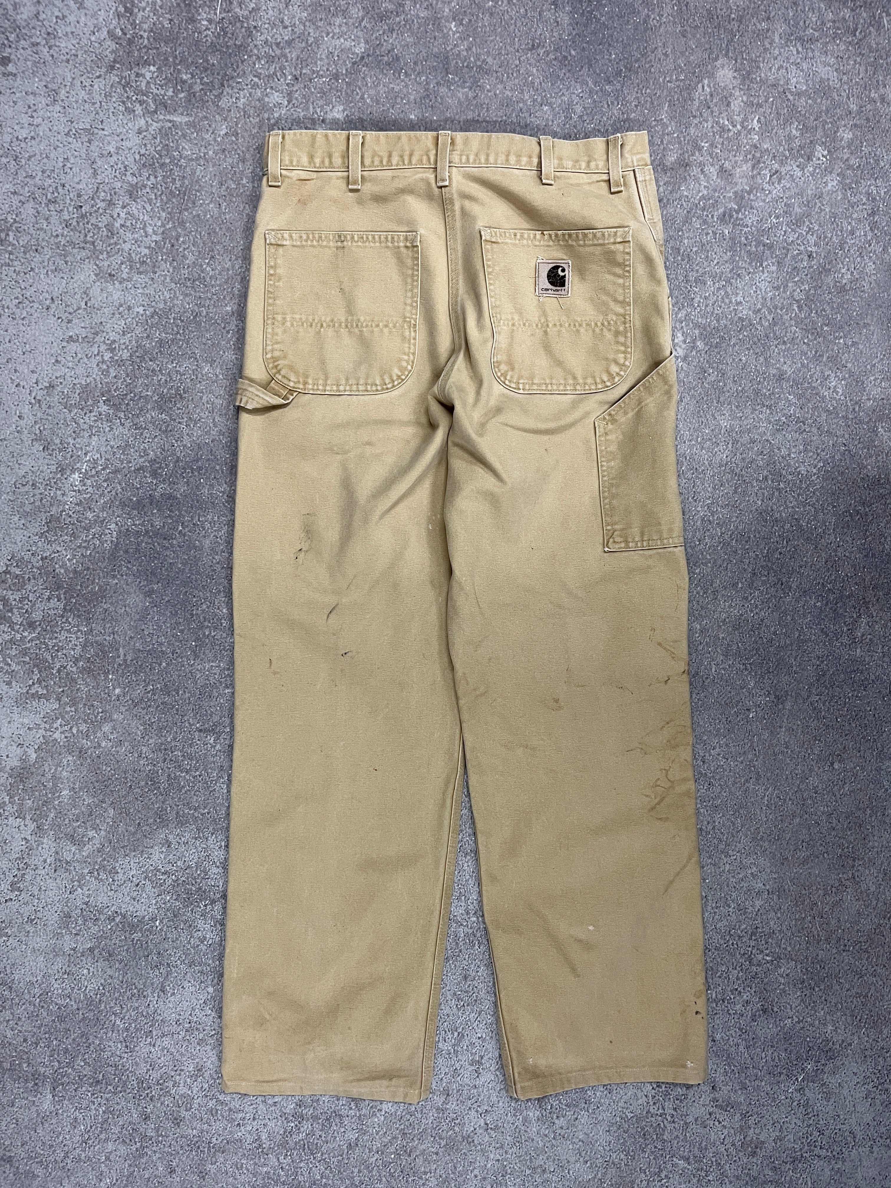 Vintage Carhartt Carpenter Pants Beige // W34 L30 - RHAGHOUSE VINTAGE