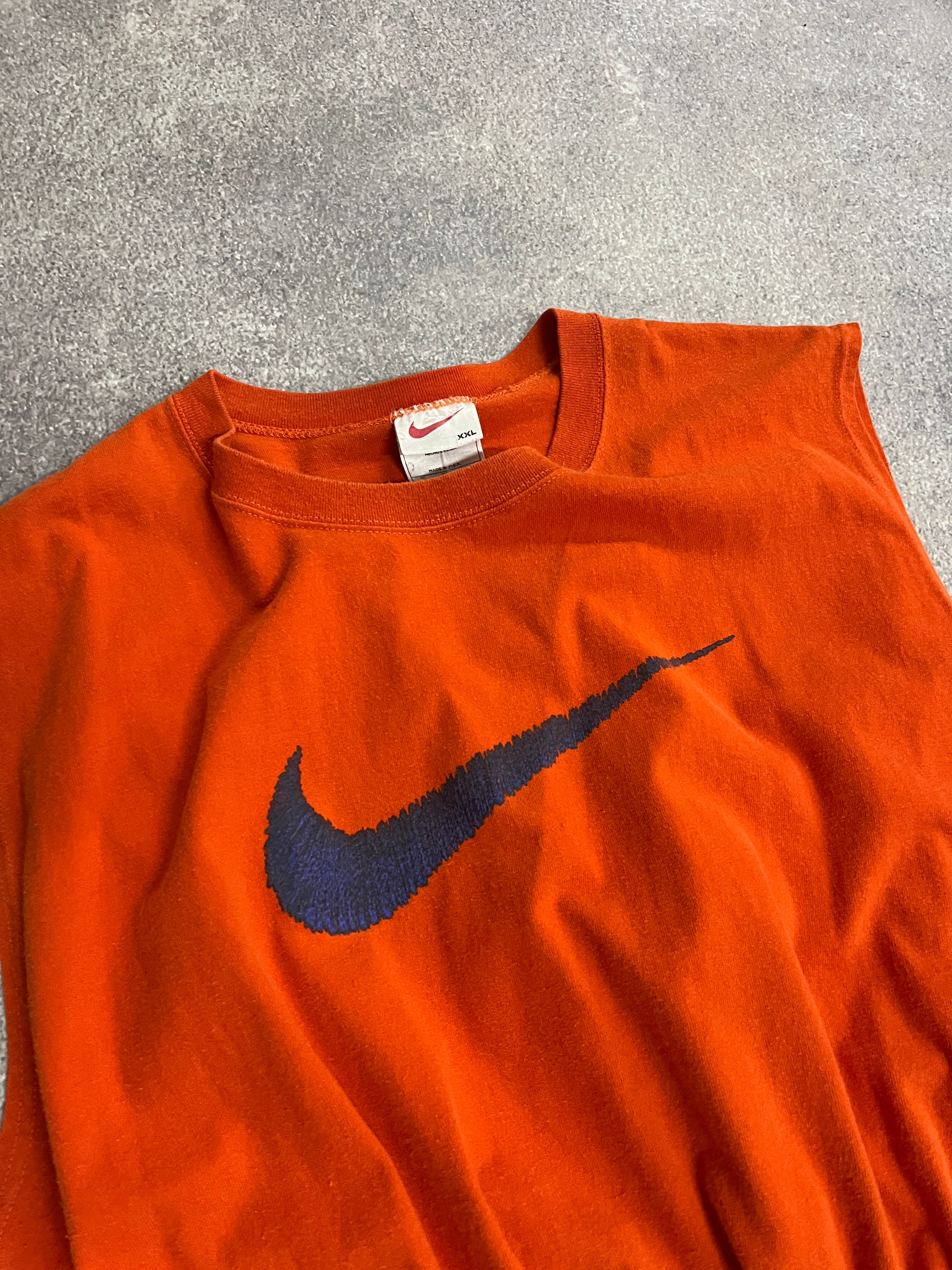 Vintage Nike Cropped Top Orange // X-Large - RHAGHOUSE VINTAGE
