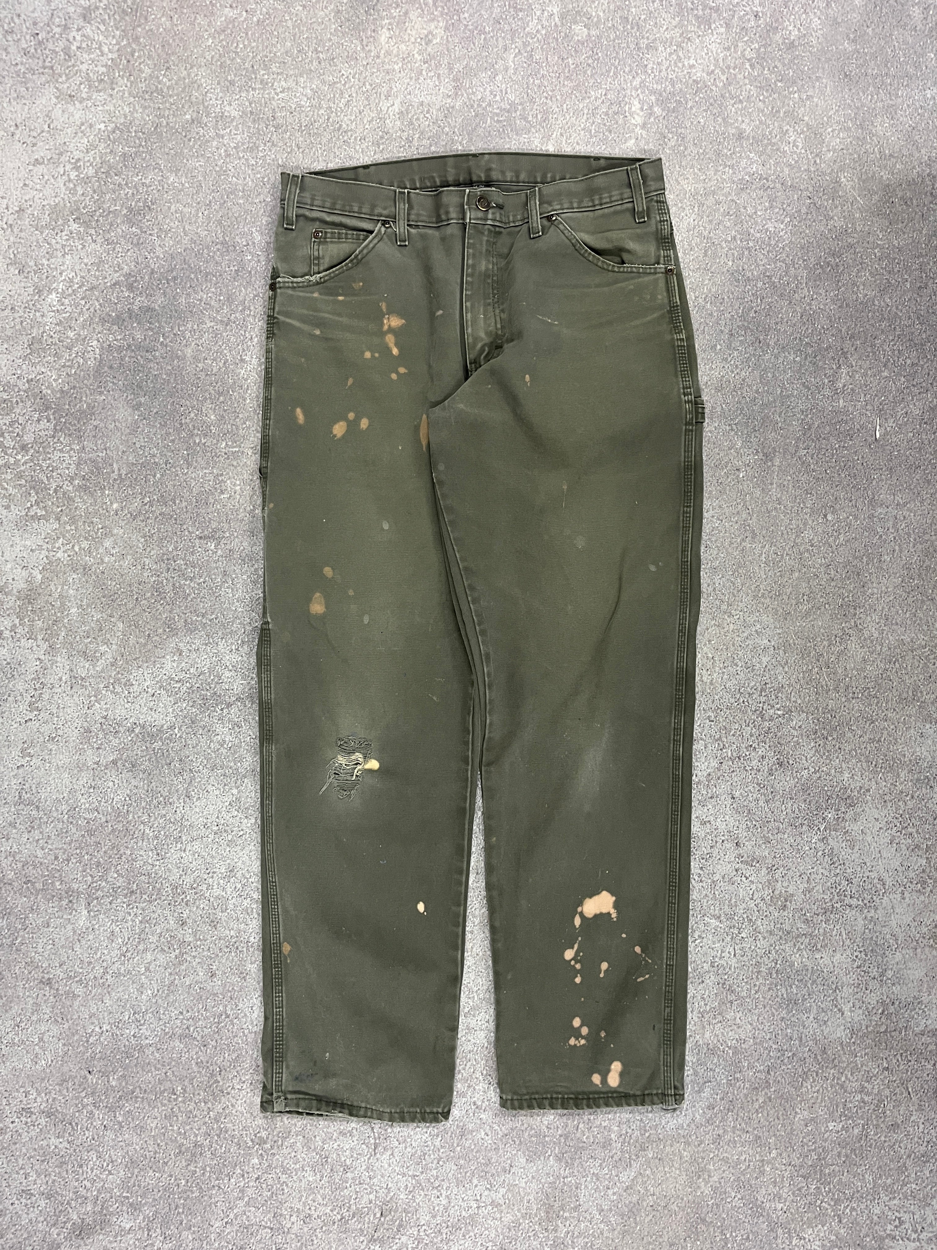 Vintage Dickies Carpenter Pants Green // W34 L31 - RHAGHOUSE VINTAGE