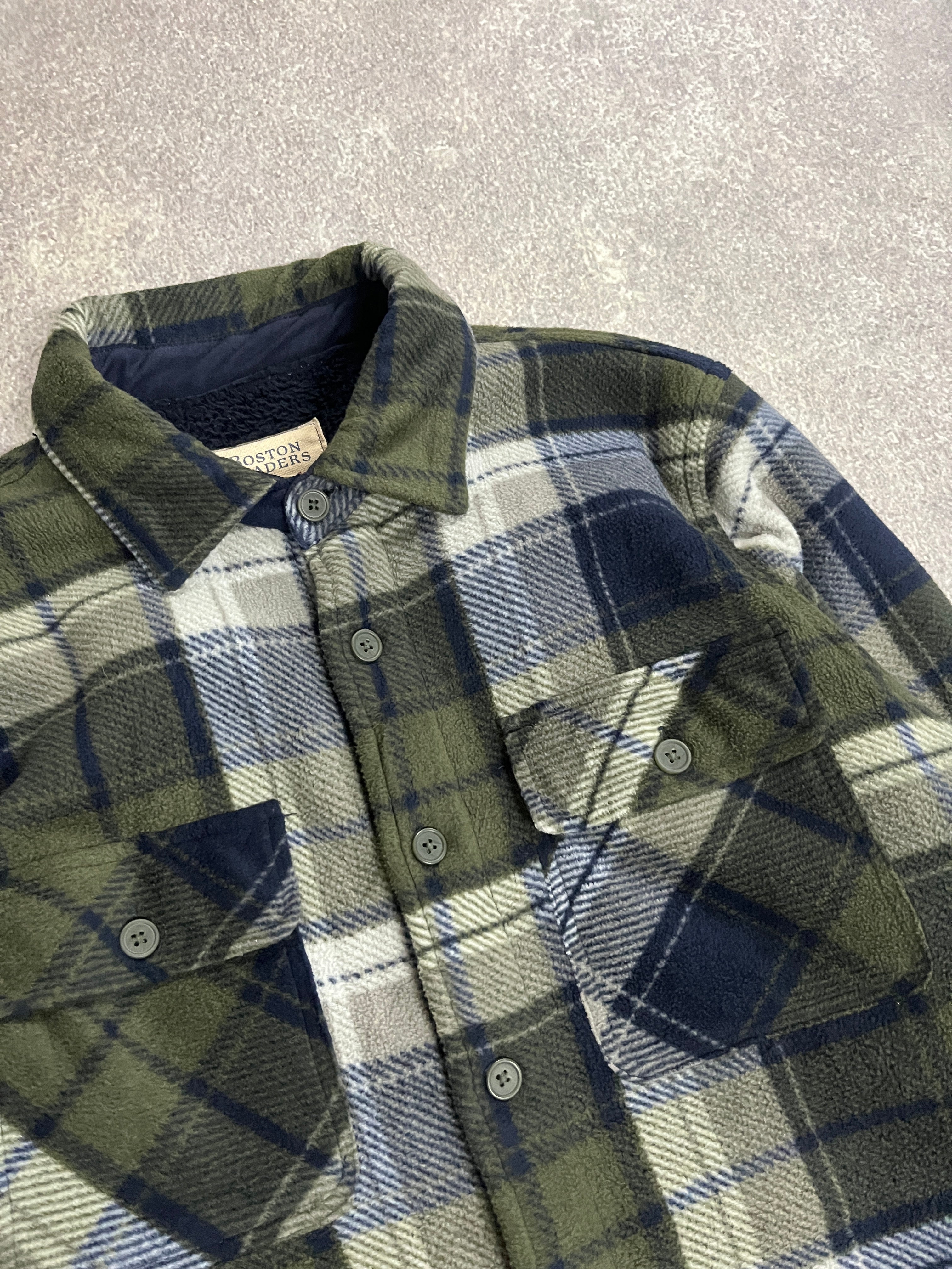 Vintage Lined Fleece Shirt Green // Large - RHAGHOUSE VINTAGE