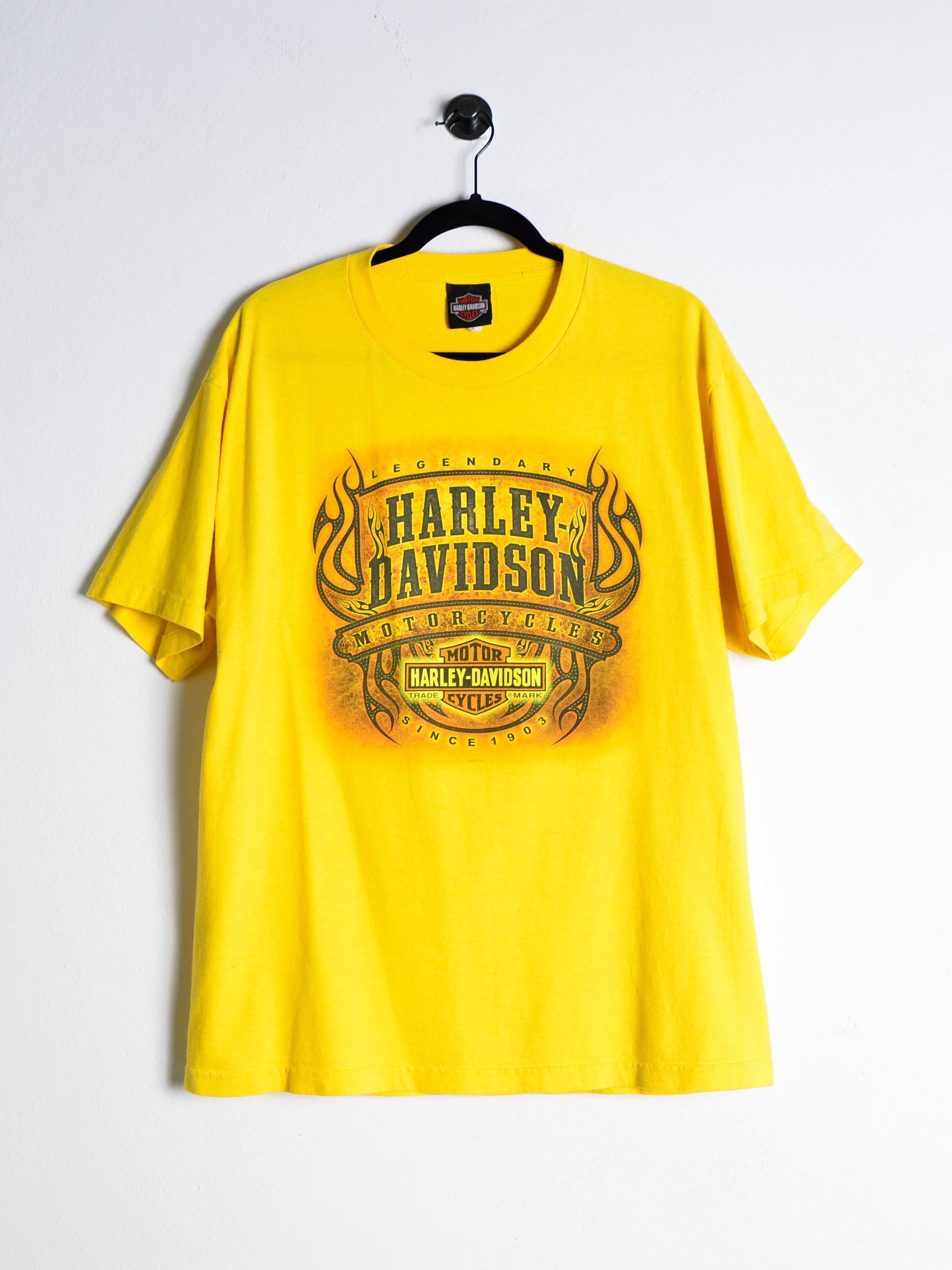 Vintage Harley Davidson „Knoxville“ Tee Yellow // Large - RHAGHOUSE VINTAGE