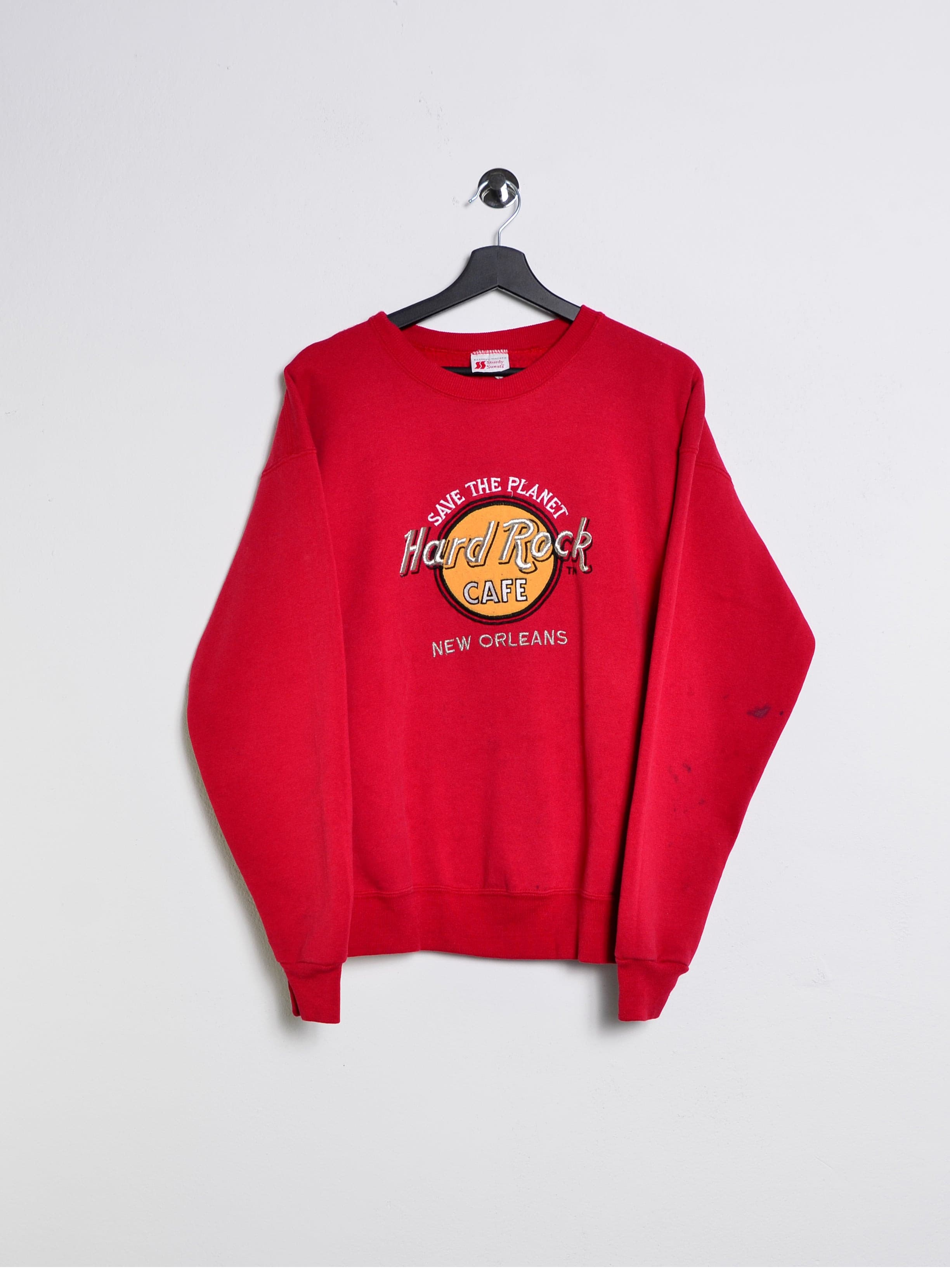 Hard Rock Cafe New Orleans Sweatshirt Red // Small - RHAGHOUSE VINTAGE