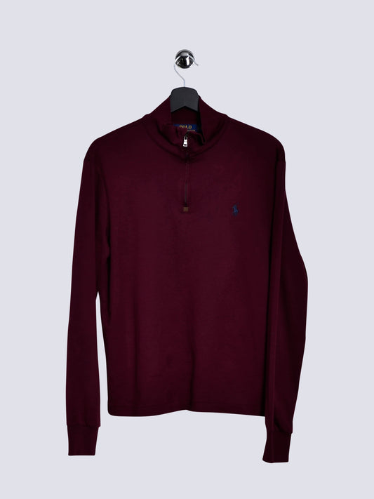 Polo Ralph Lauren Quarterzip Sweatshirt Red // Small - RHAGHOUSE VINTAGE