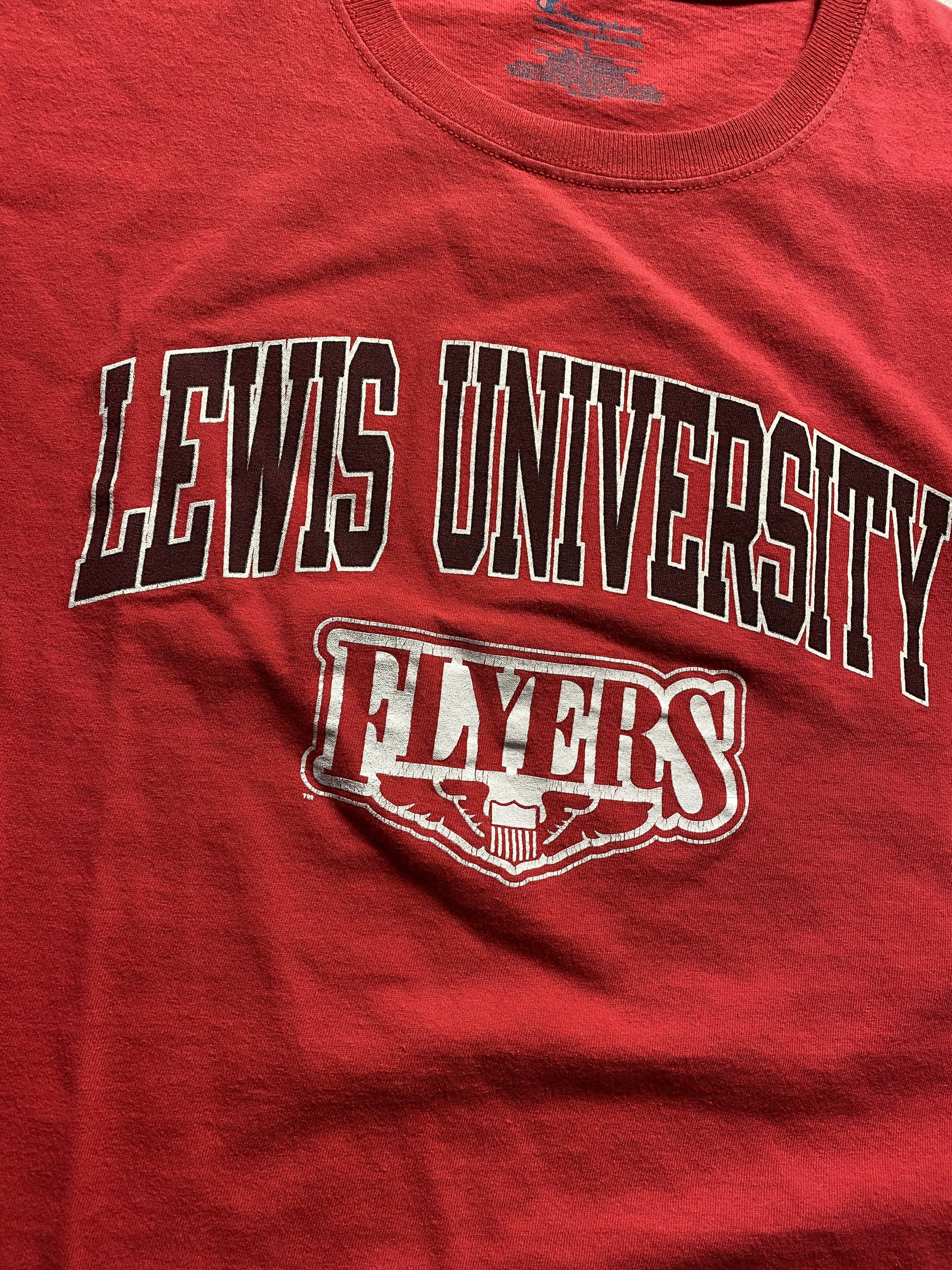 Vintage Champion Lews University Shirt Red // Small - RHAGHOUSE VINTAGE