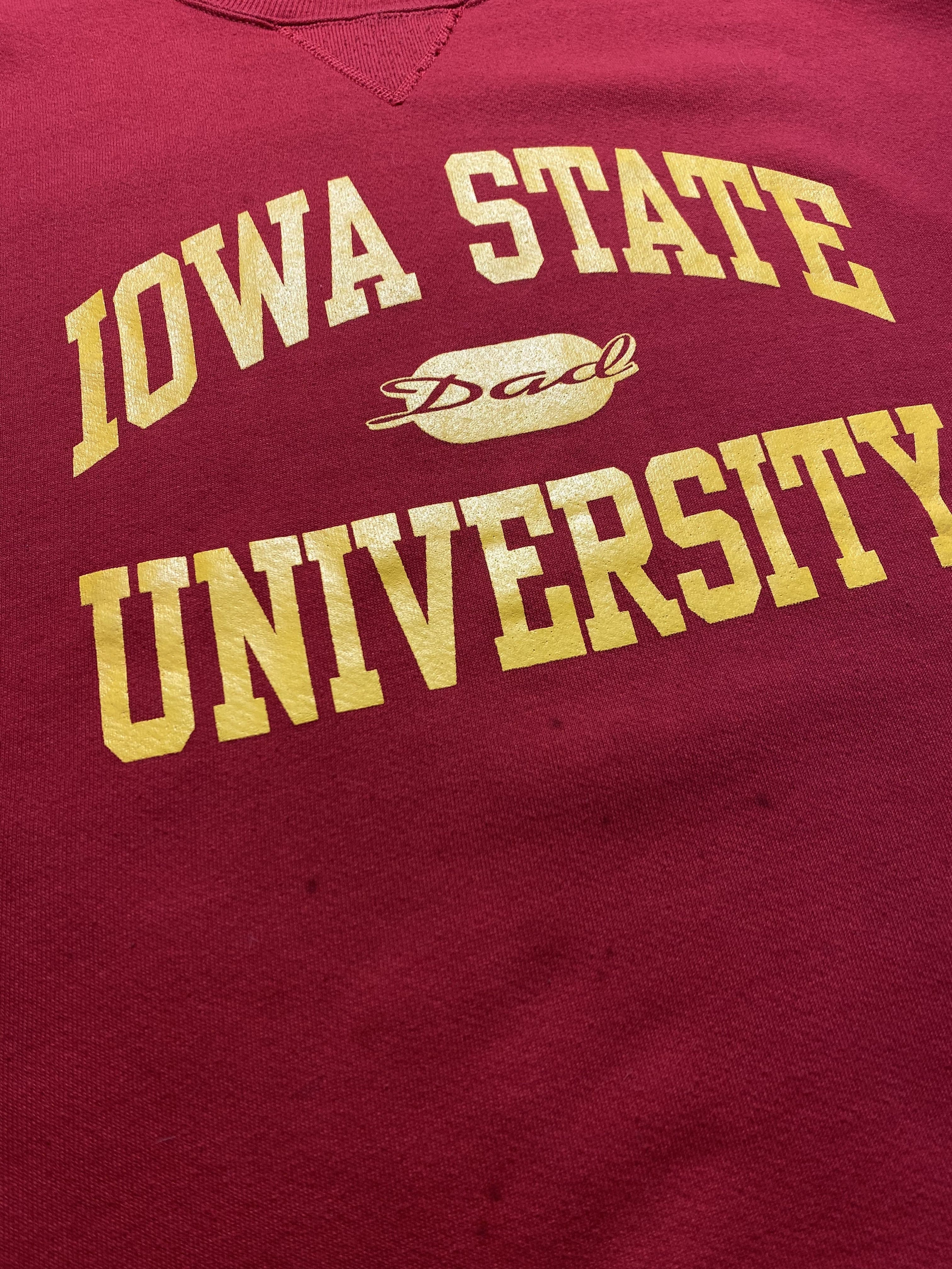 Iowa State University Big Logo Sweatshirt Red // X-Large - RHAGHOUSE VINTAGE