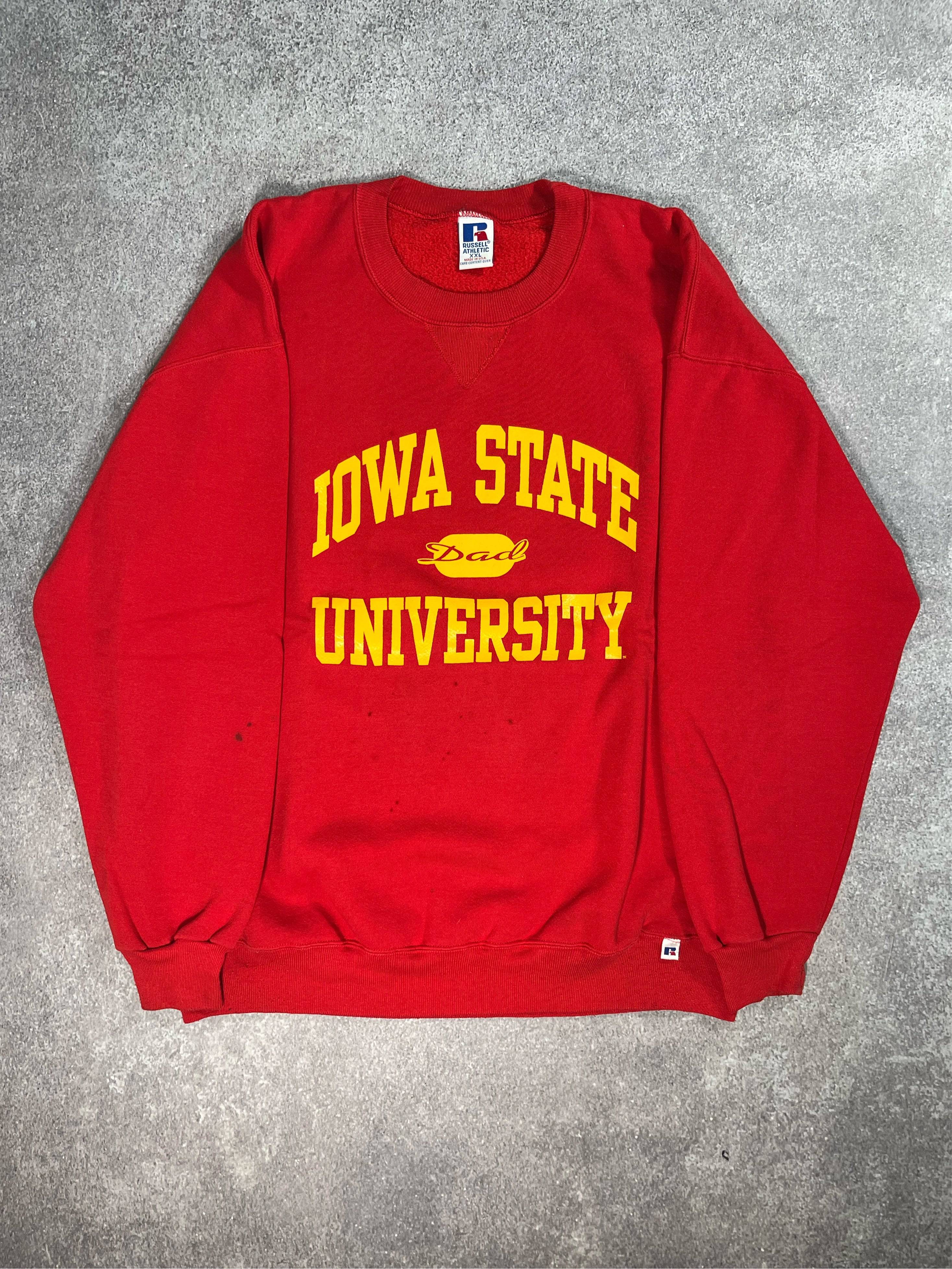 Iowa State University Big Logo Sweatshirt Red // X-Large - RHAGHOUSE VINTAGE