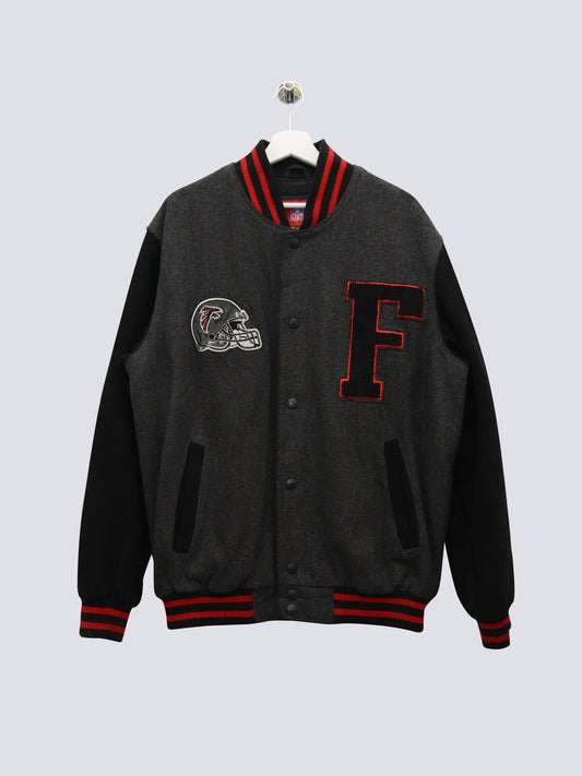 NFL Atlanta Falcons Leather Varsity Jacket Black // X-Large - RHAGHOUSE VINTAGE