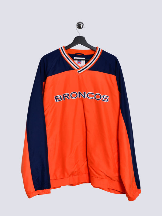 NFL Denver Broncos Spellout Windbreaker Orange // X-Large - RHAGHOUSE VINTAGE