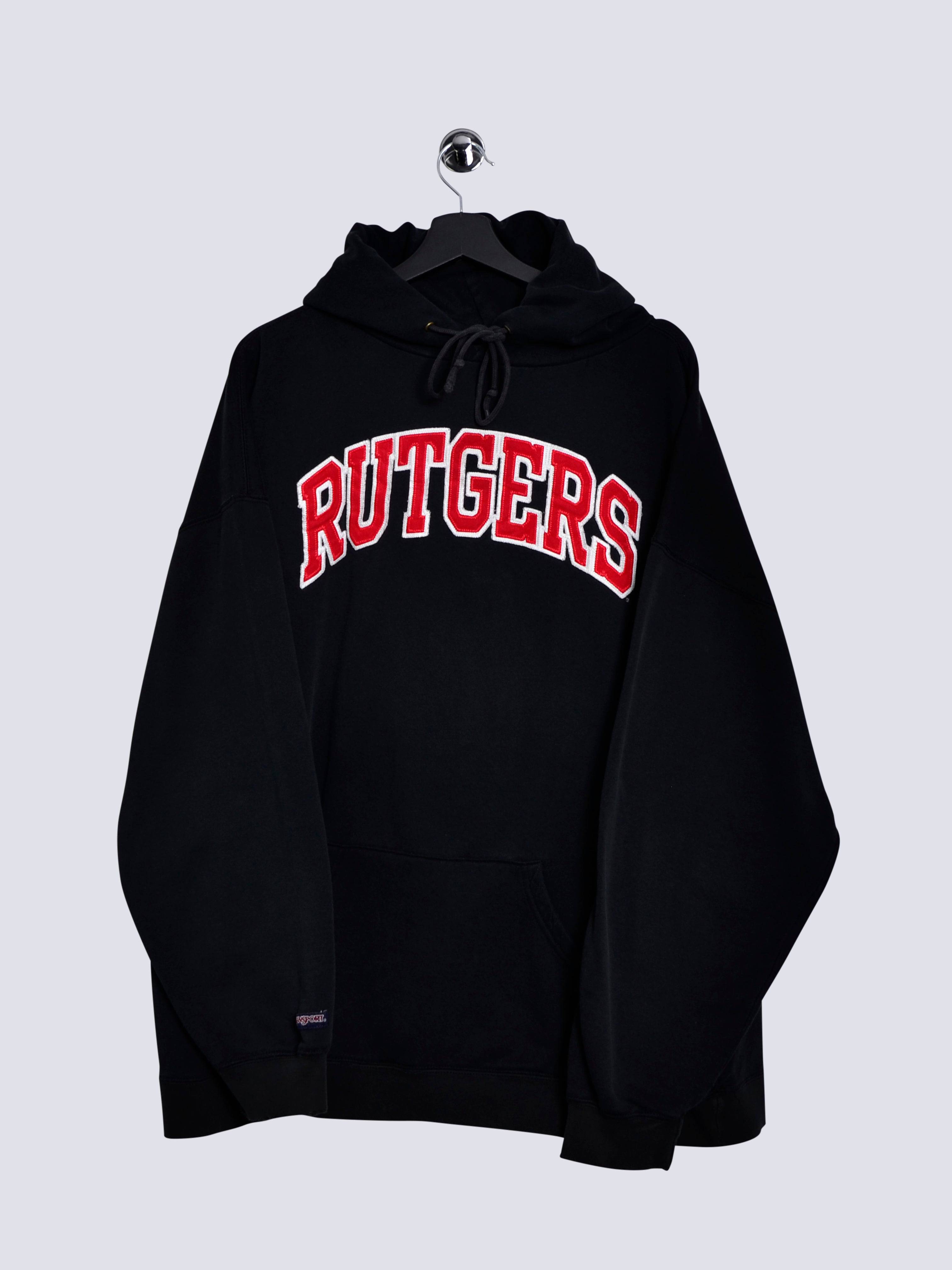 Rutgers Embroidered Logo Hoodie Blue // X-Large - RHAGHOUSE VINTAGE