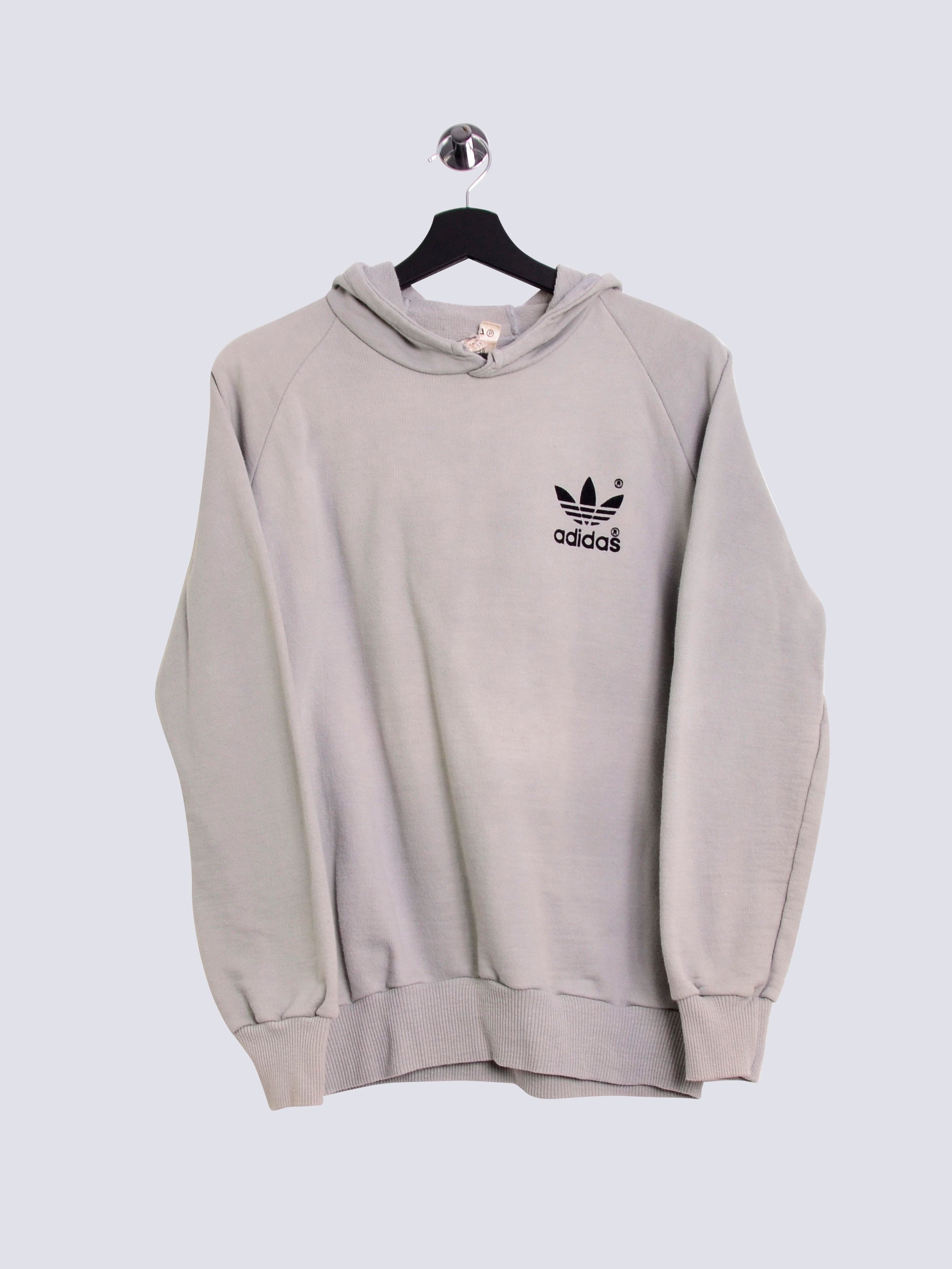 Adidas Embroidered Logo Hoodie Grey // X-Small - RHAGHOUSE VINTAGE