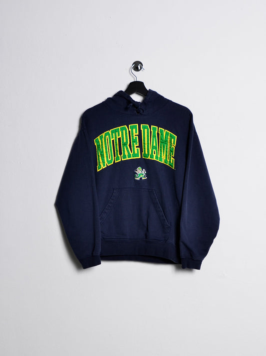 Notre Dame Spellout Hoodie Blue // X-Small - RHAGHOUSE VINTAGE