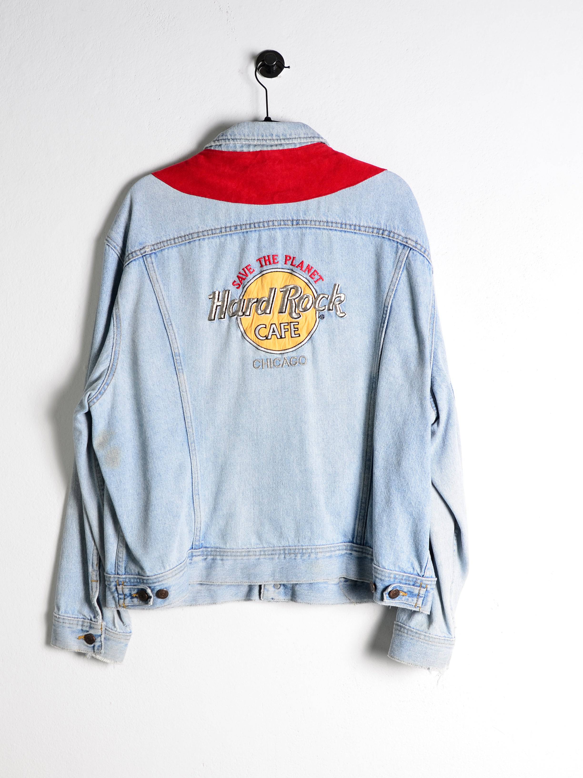 Vintage Hard Rock Cafe Chicago Denim Jacket// X-Small - RHAGHOUSE VINTAGE