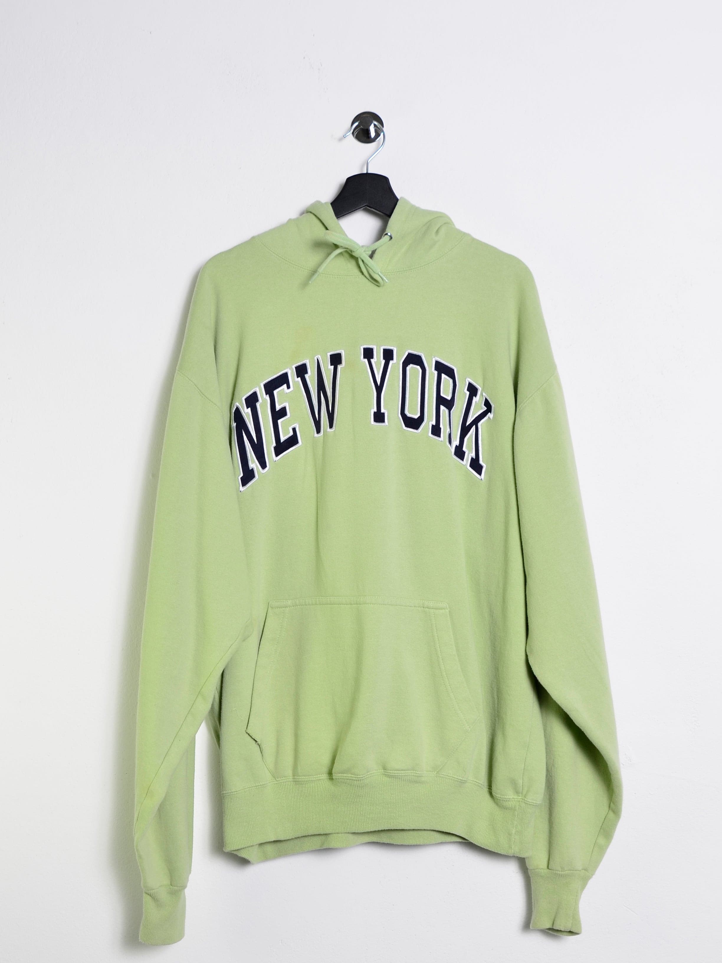 New York Embroidered Logo Hoodie Green // XXL - RHAGHOUSE VINTAGE