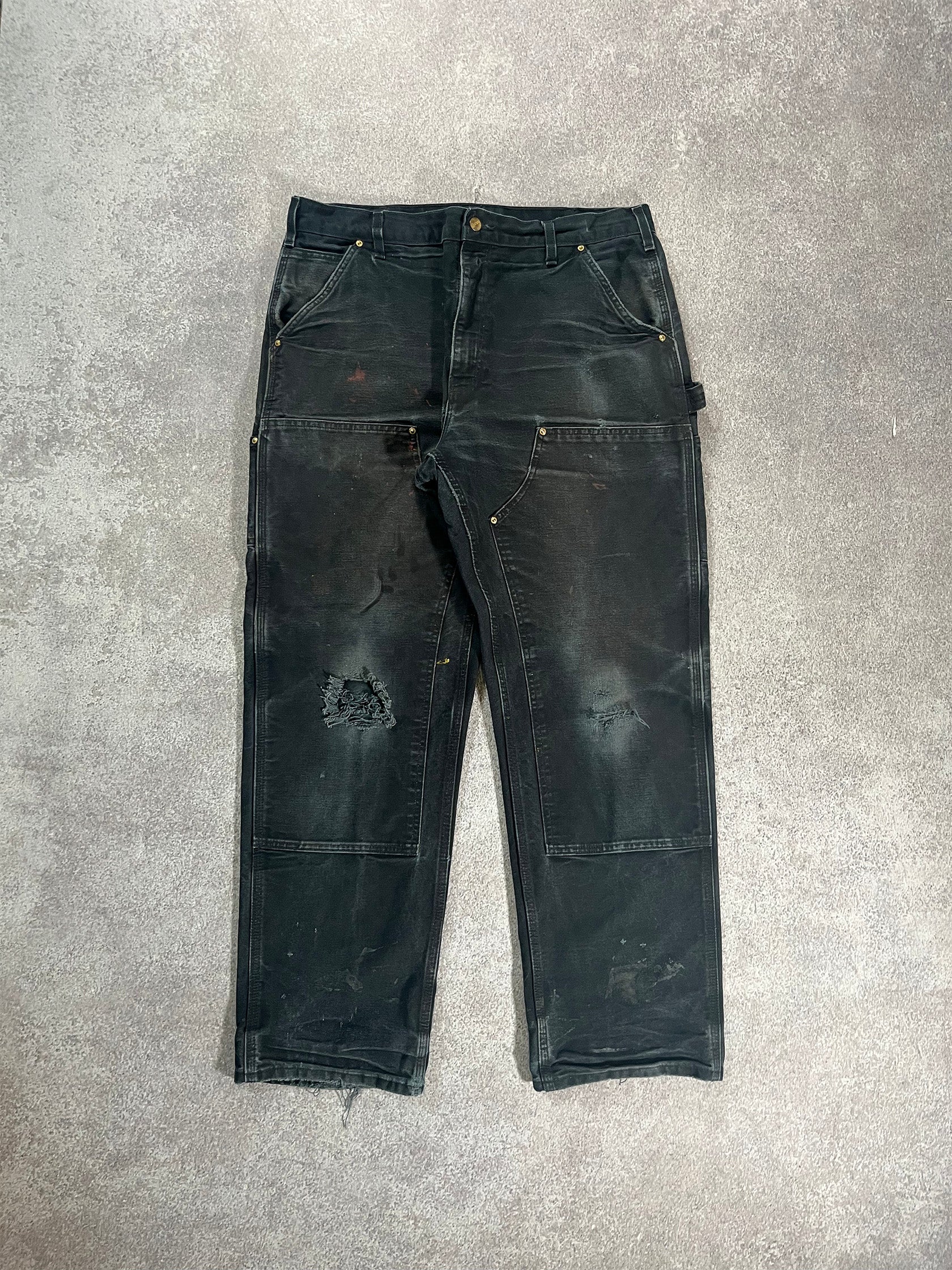 Vintage Carhartt Double Knee Pants Black // W38 L31 - RHAGHOUSE VINTAGE