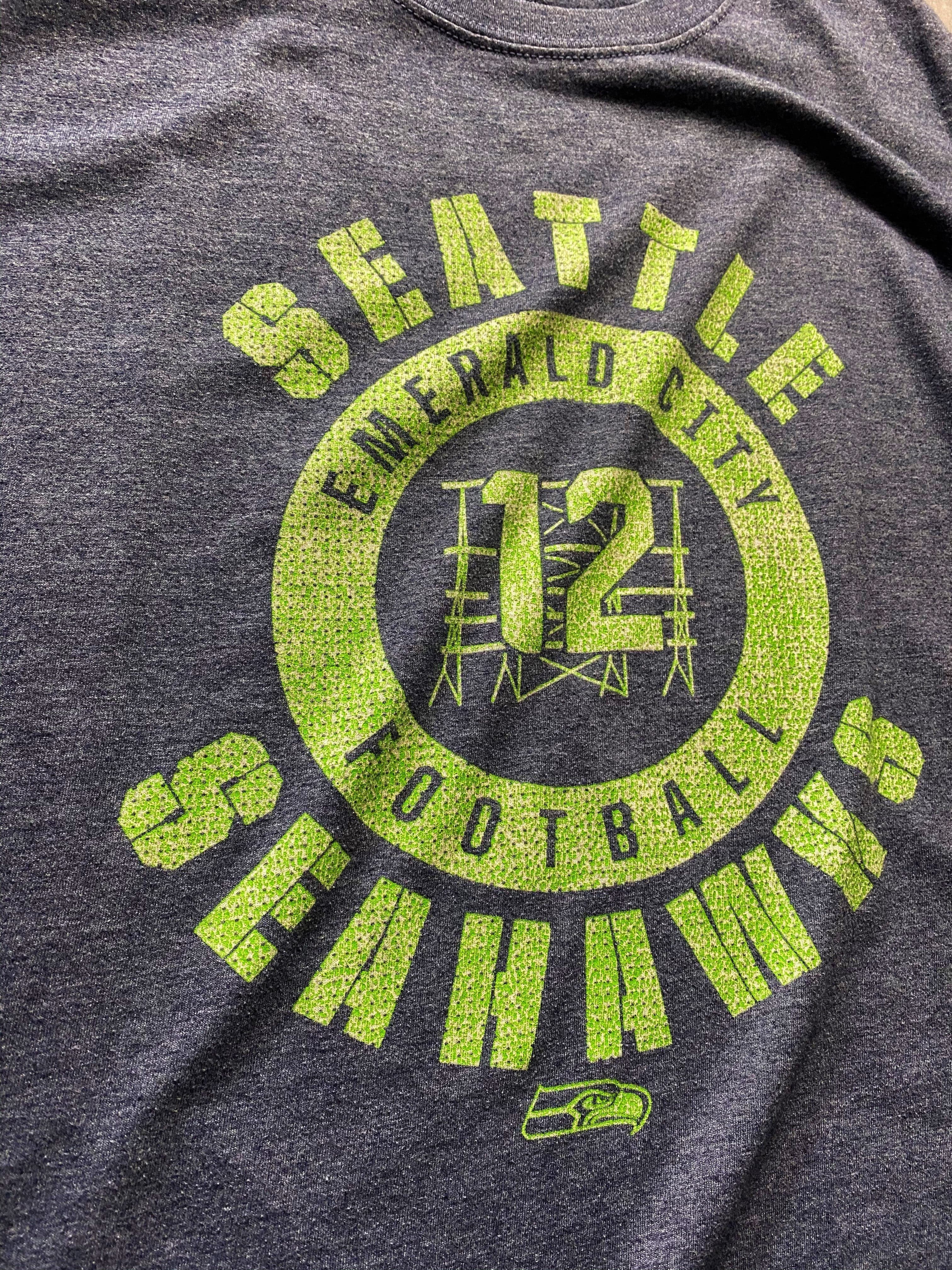 Vintage Seattle Seahawks Logo Shirt Grey // Medium - RHAGHOUSE VINTAGE