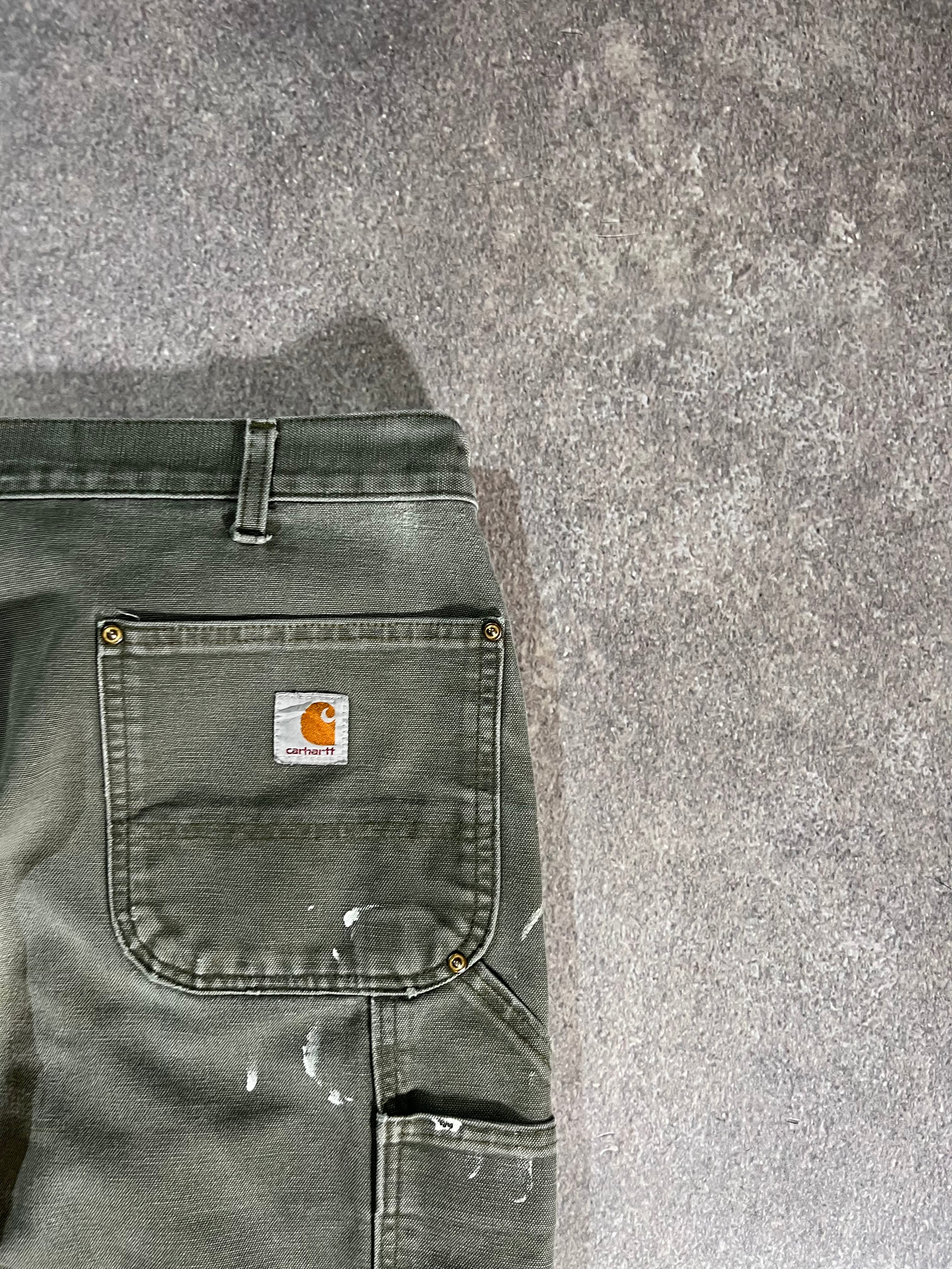 Vintage Carhartt Double Knee Pants Green  // W38 L31 - RHAGHOUSE VINTAGE