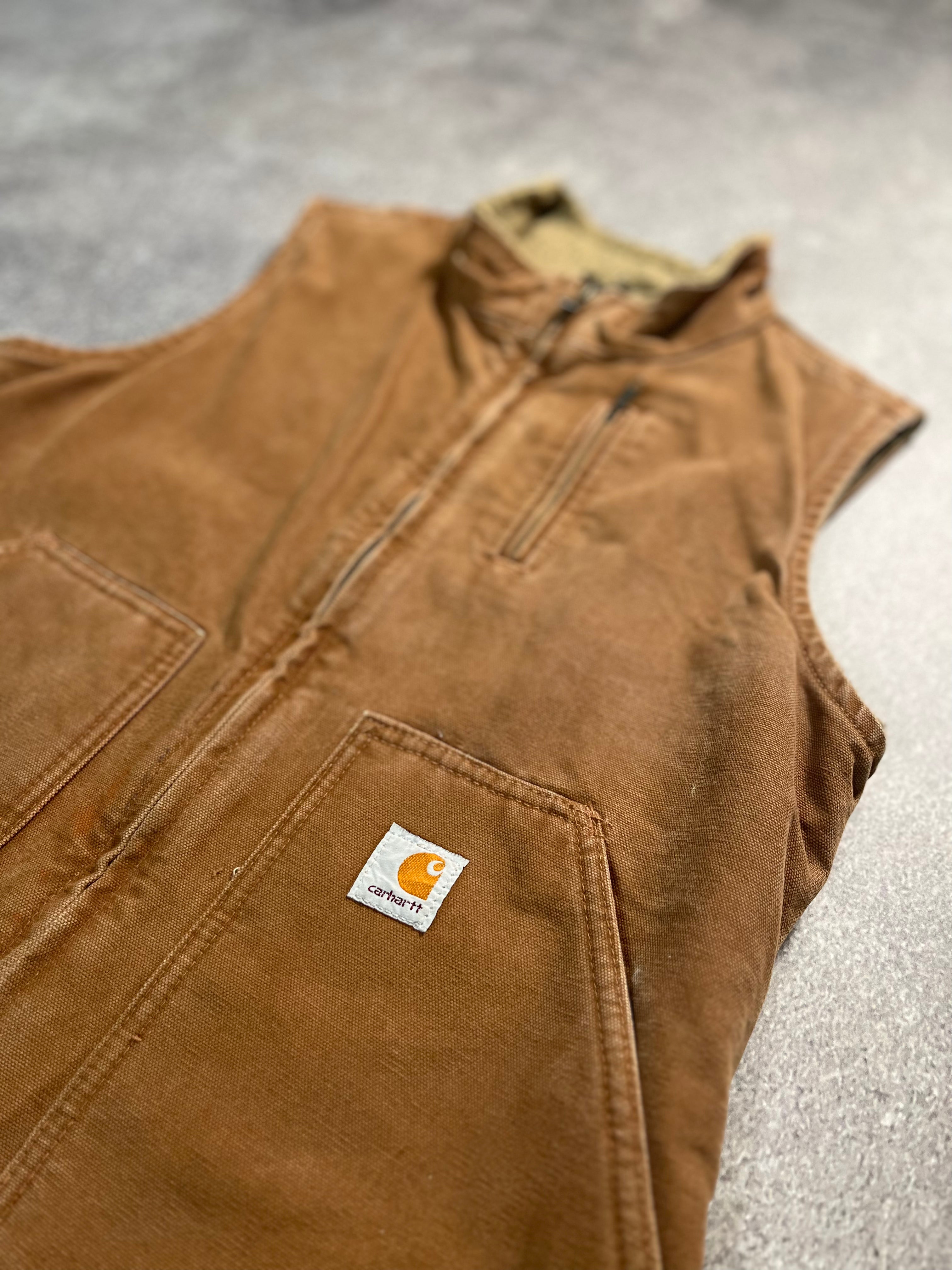 Carhartt Canvas Vest Brown // Small - RHAGHOUSE VINTAGE