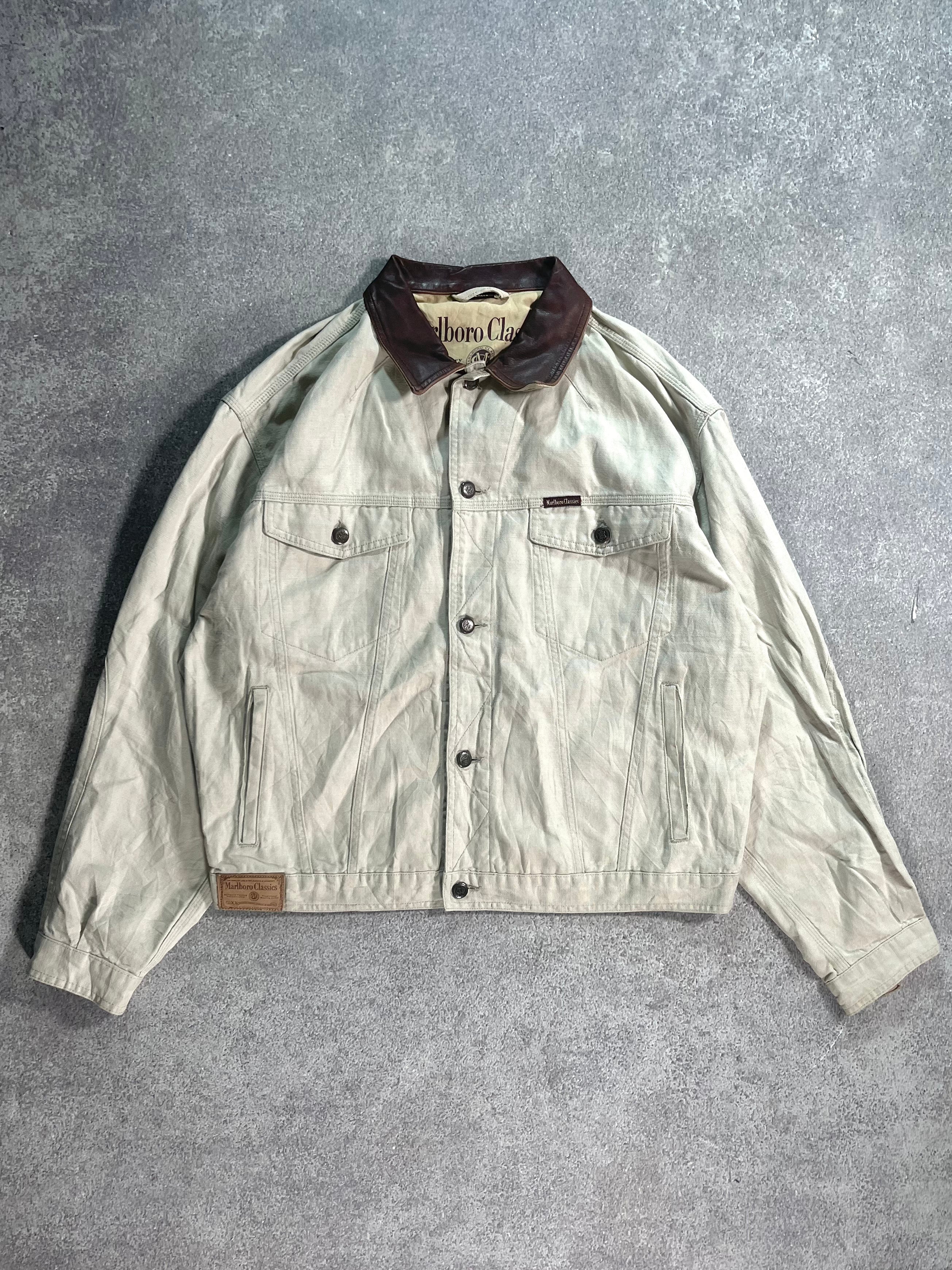 Vintage Marlboro Denim Jacket White // Medium - RHAGHOUSE VINTAGE