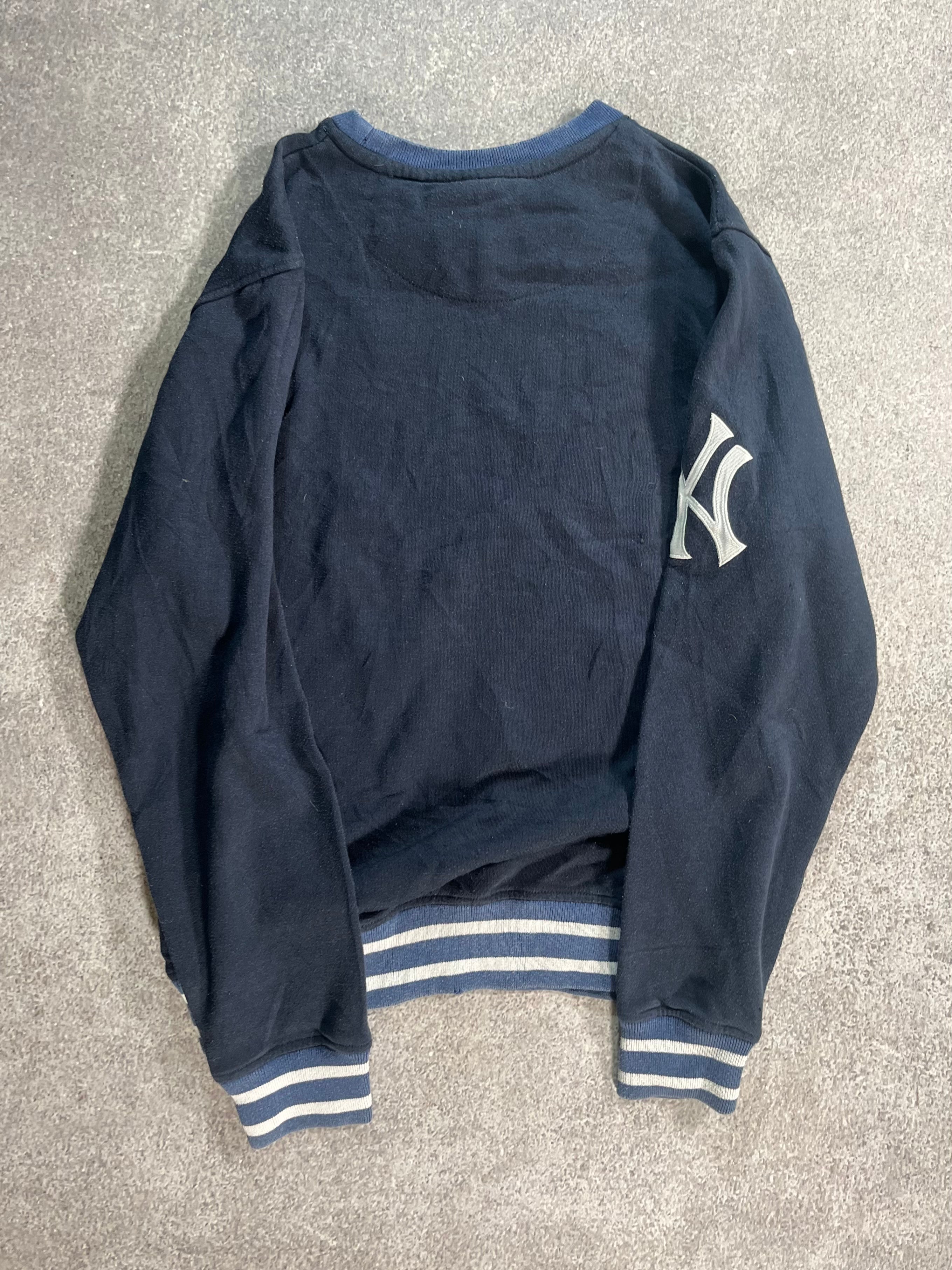 Vintage NY Yankees Sweater Blue  // Small - RHAGHOUSE VINTAGE