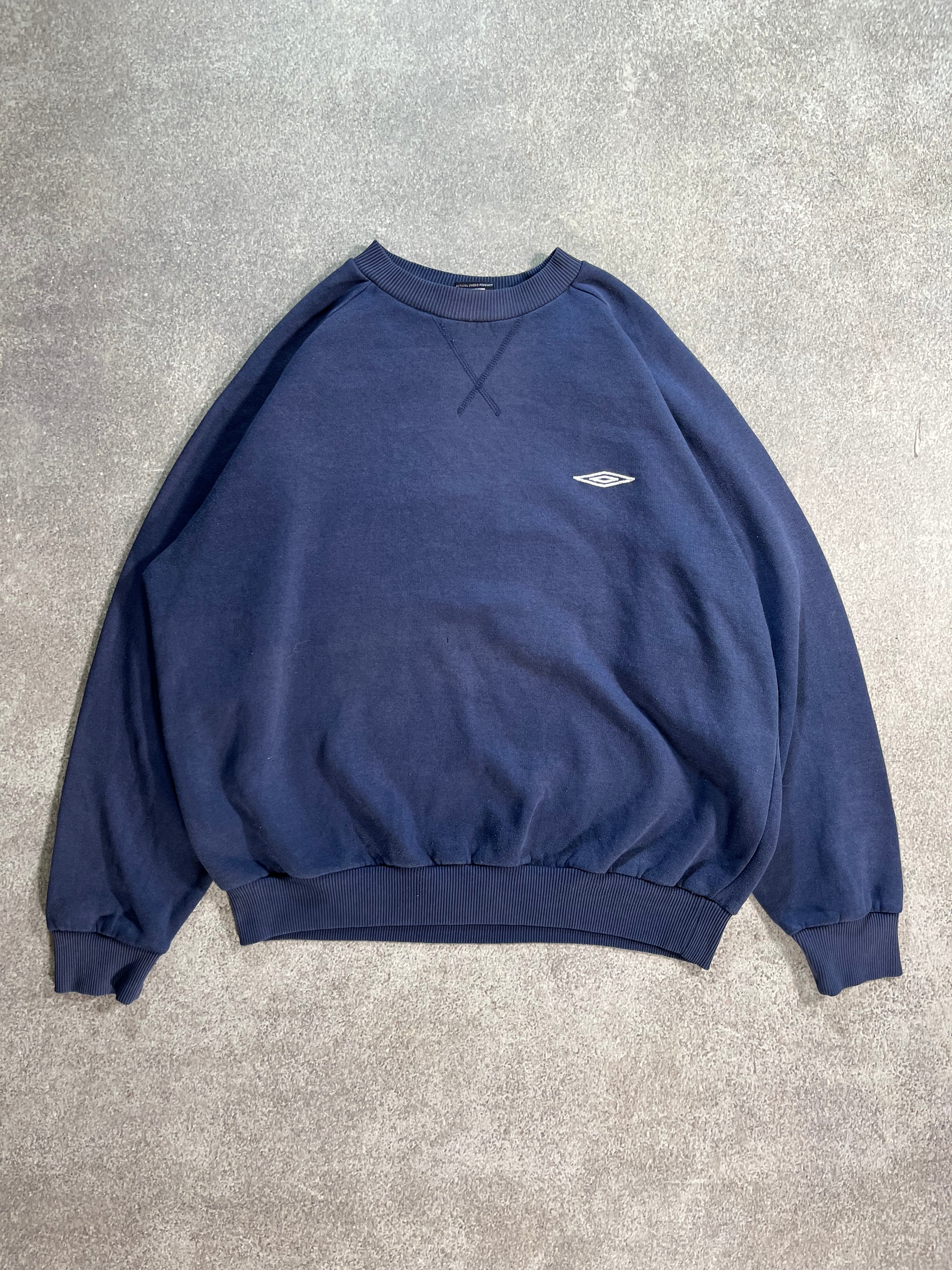 Vintage Umbro Sweater Blue  // Medium - RHAGHOUSE VINTAGE