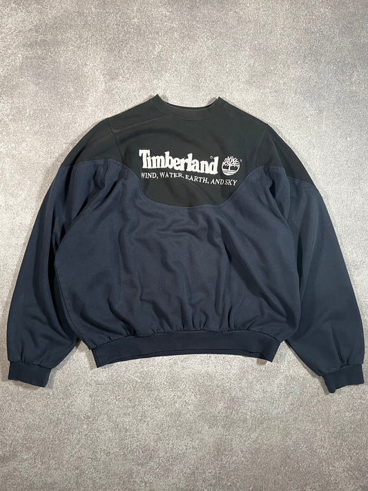 Vintage Timberland Split Sweatshirt Navy/Gray // Medium - RHAGHOUSE VINTAGE