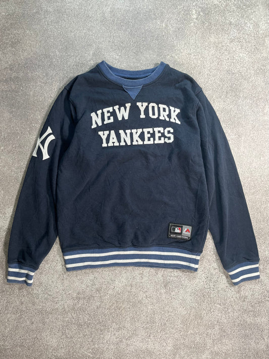 Vintage NY Yankees Sweater Blue  // Small - RHAGHOUSE VINTAGE