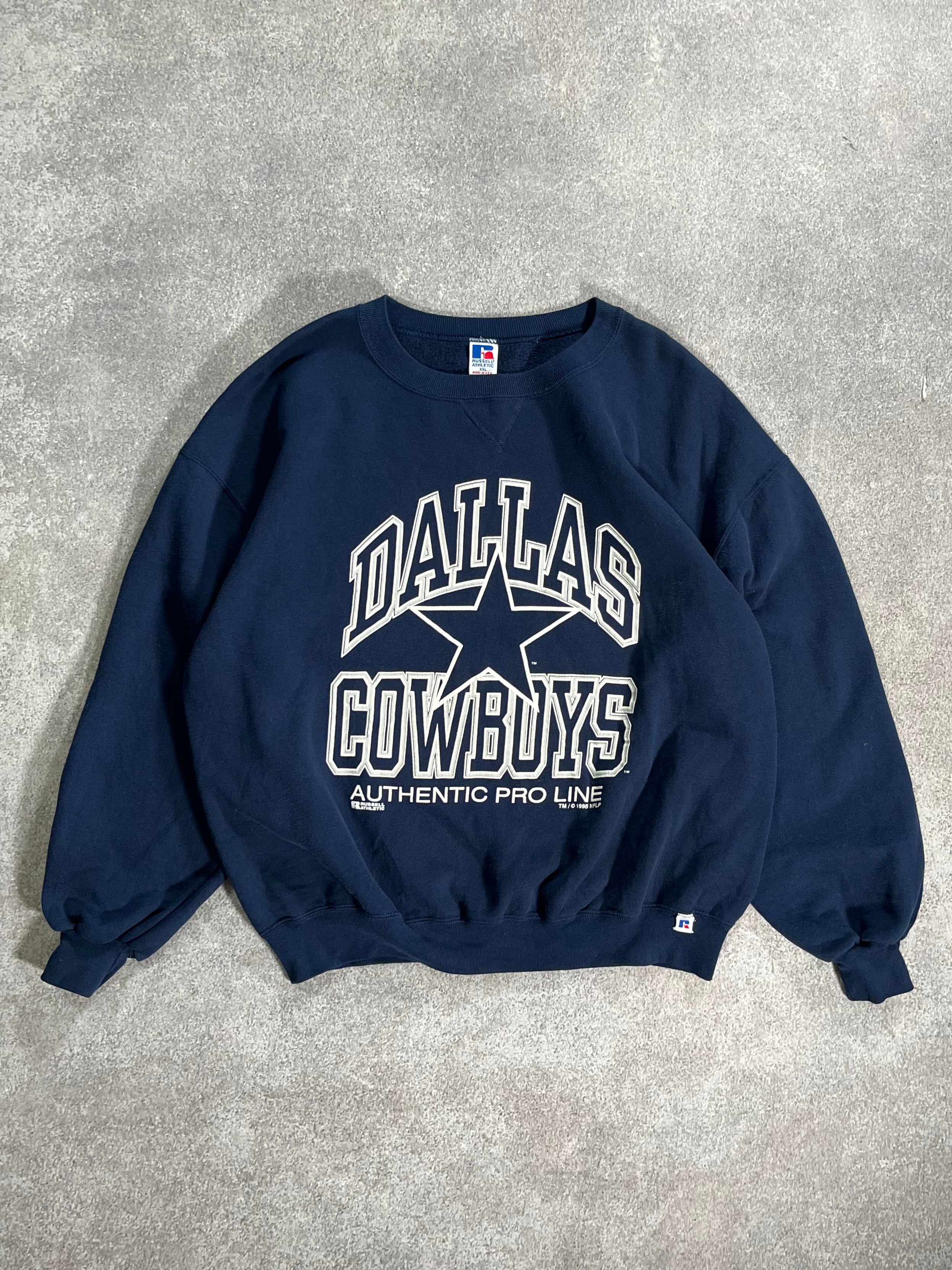 Vintage Russel Dallas Cowboys Sweater Blue  // Medium - RHAGHOUSE VINTAGE