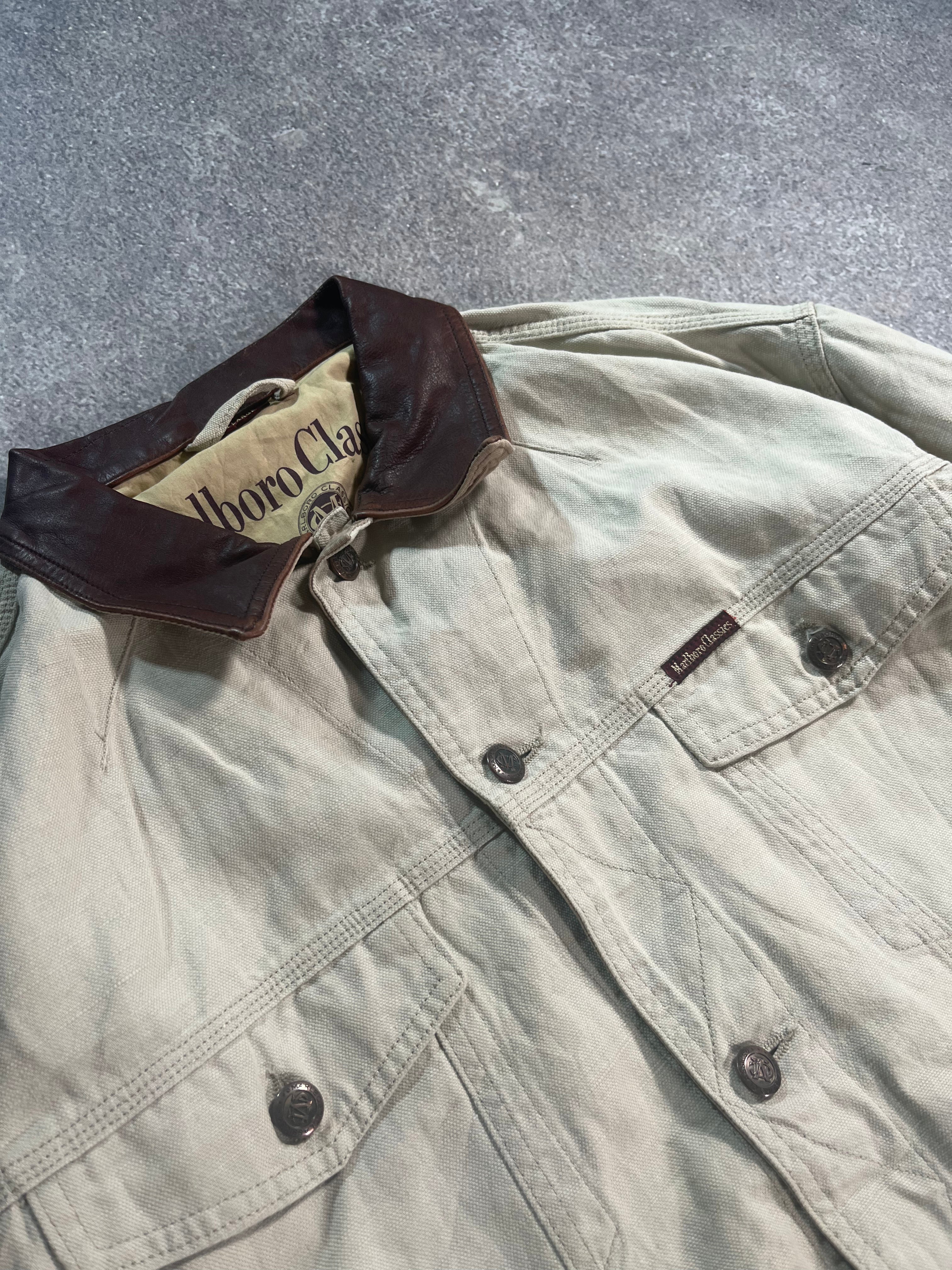 Vintage Marlboro Denim Jacket White // Medium - RHAGHOUSE VINTAGE