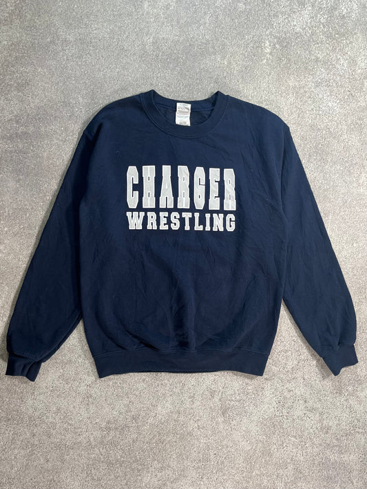 Vintage Charger Wrestling Sweater Blue  // Small - RHAGHOUSE VINTAGE