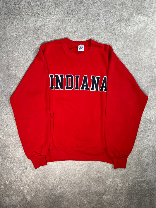 Indiana Spellout Sweatshirt Red // Small - RHAGHOUSE VINTAGE