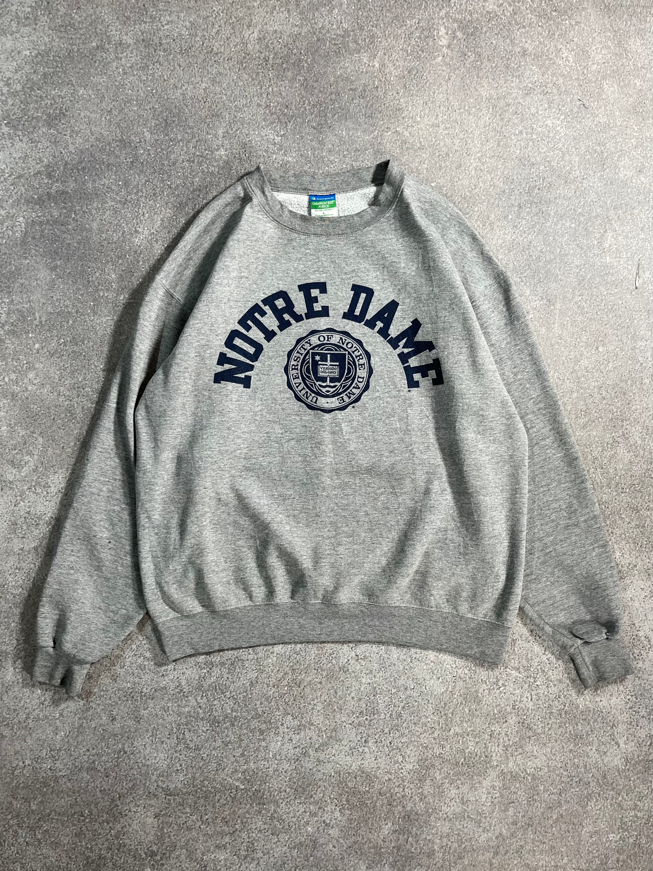 Vintage Notre Dame Sweater Grey  // Medium - RHAGHOUSE VINTAGE