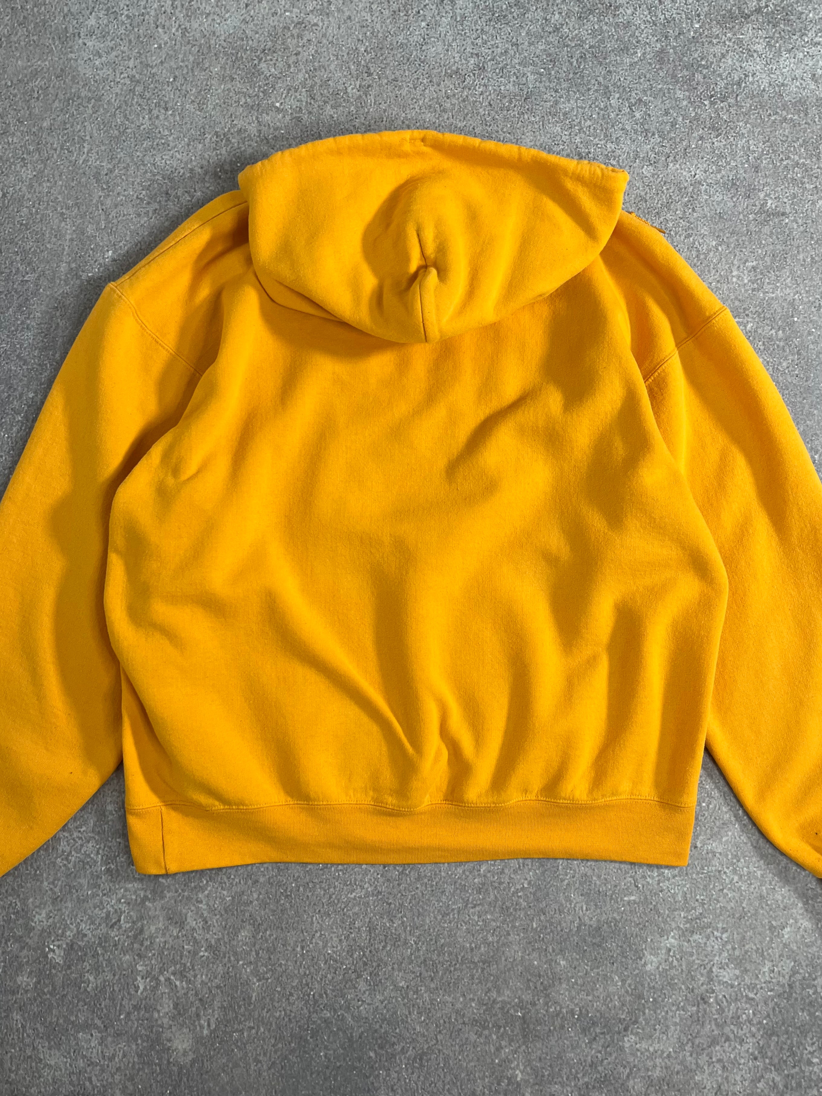 Vintage Champion Clarkson University Hoodie Yellow // Medium - RHAGHOUSE VINTAGE