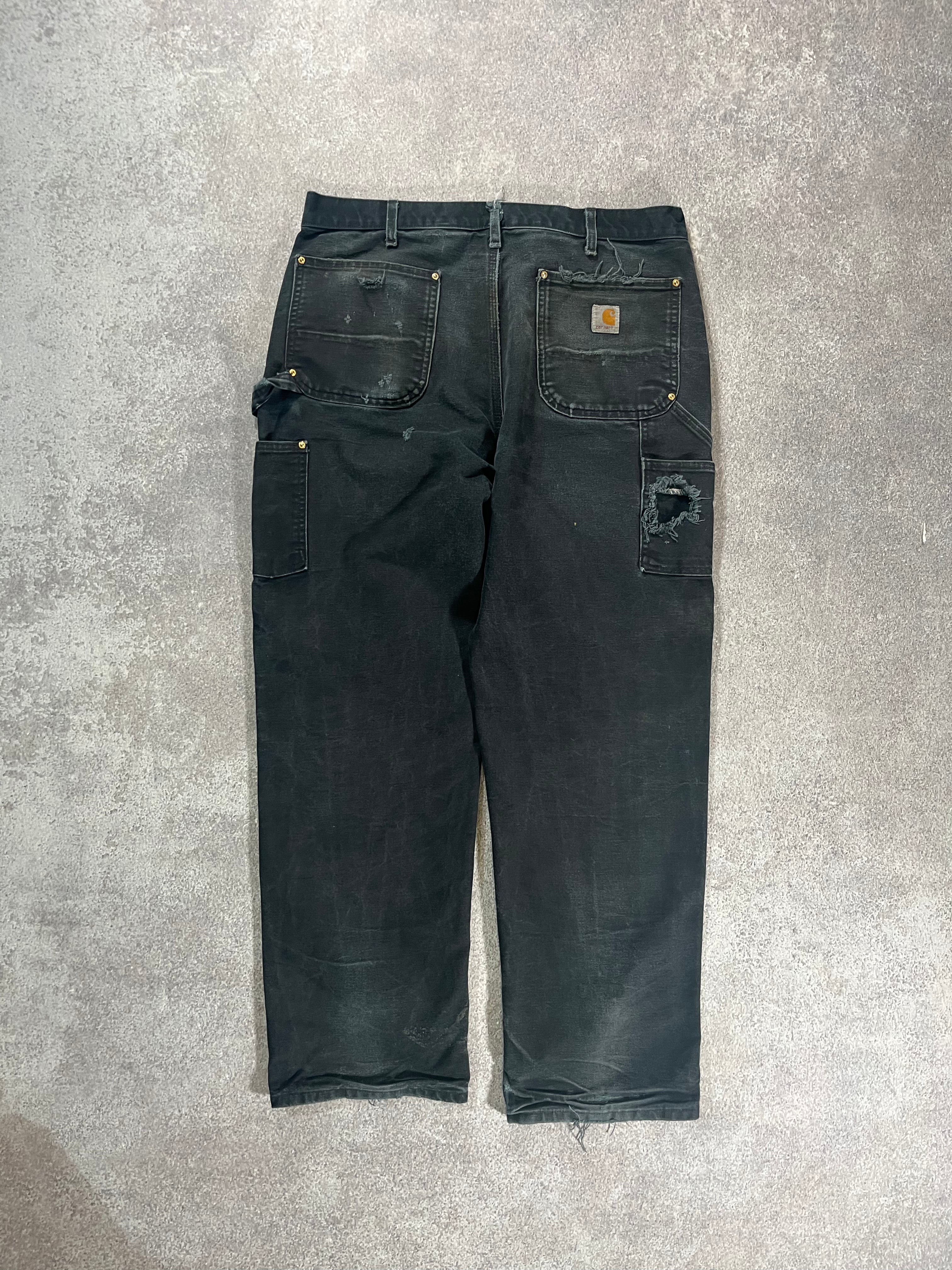 Vintage Carhartt Double Knee Pants Green/Blue // W38 L31 - RHAGHOUSE VINTAGE